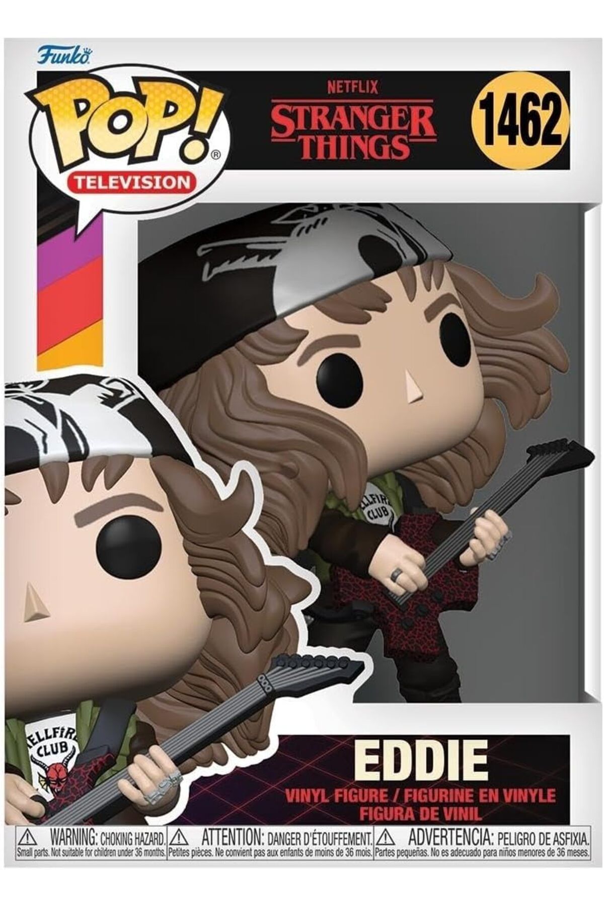 Funko Pop! Stranger Things Eddie Gitarlı Vinil Figür 9,5 cm, TV Fanları ve Koleksiyoncular