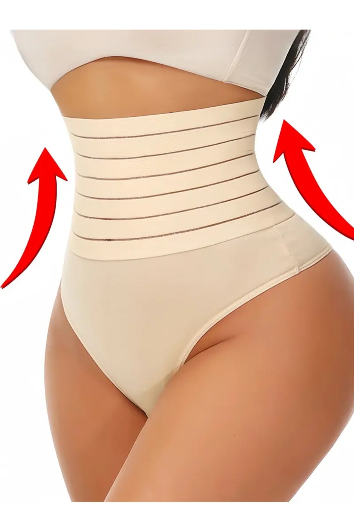 MİSTİRİK Flerna Model Yüksek Sıkılaştırıcı Ve Toparlayıcı String Külot Korse Ten Renk02 görsel 3