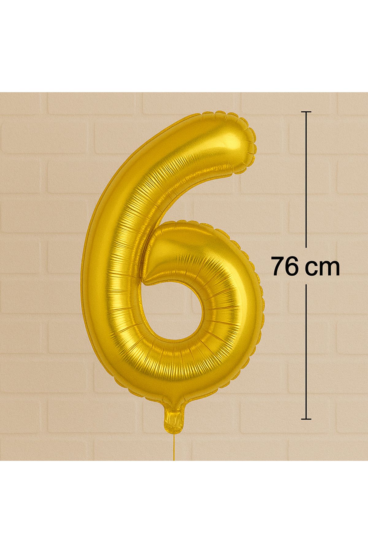 Ege Pastacılık 6 Yaş Gold Folyo Balon 76 cm - Büyük Boy