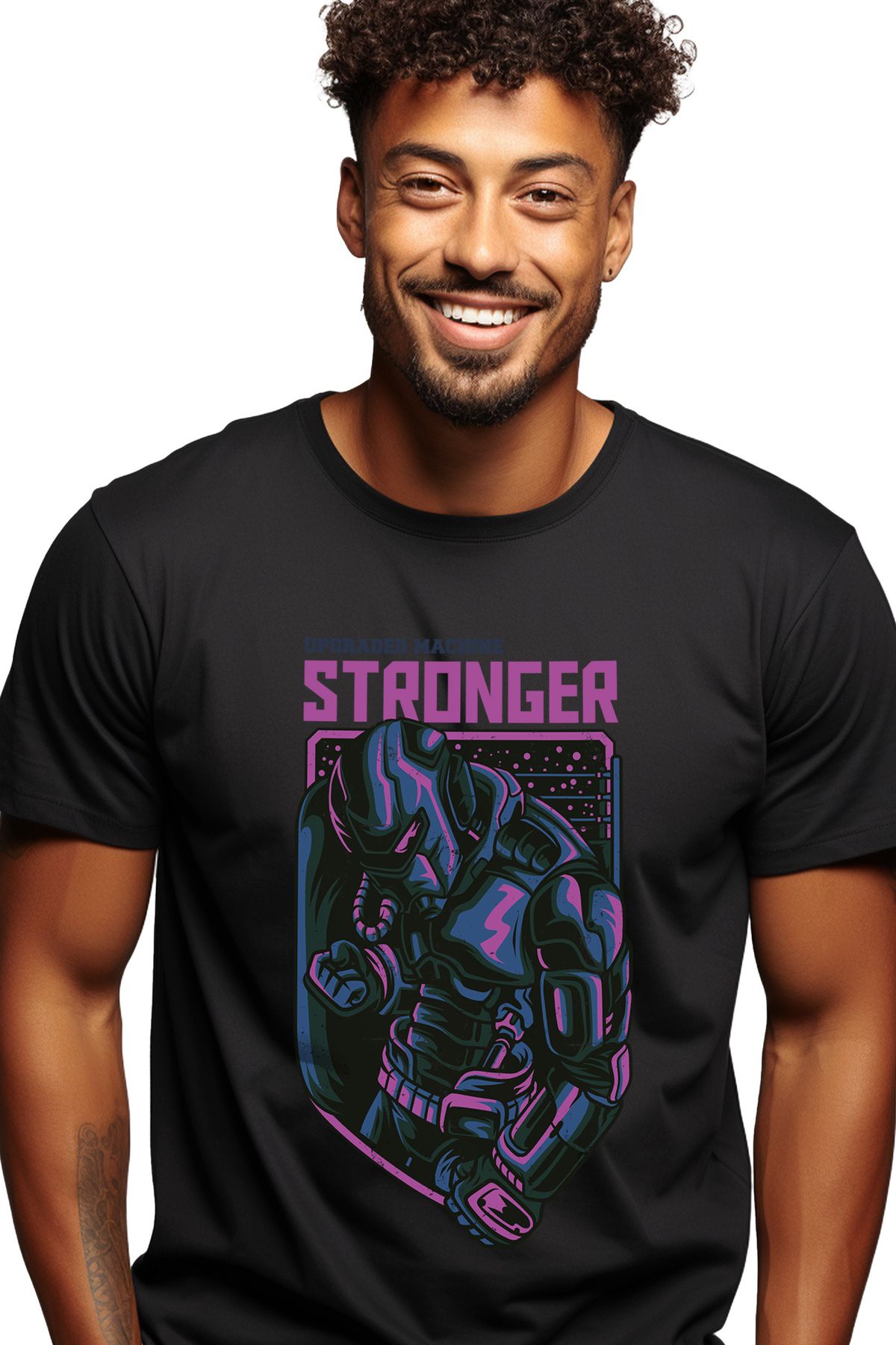 StoryGift Romania Tricou Barbati Cu Robot Mov Stand In Picioare, Inteligenta Artificiala, Tehnologie Avansat Masculin - L