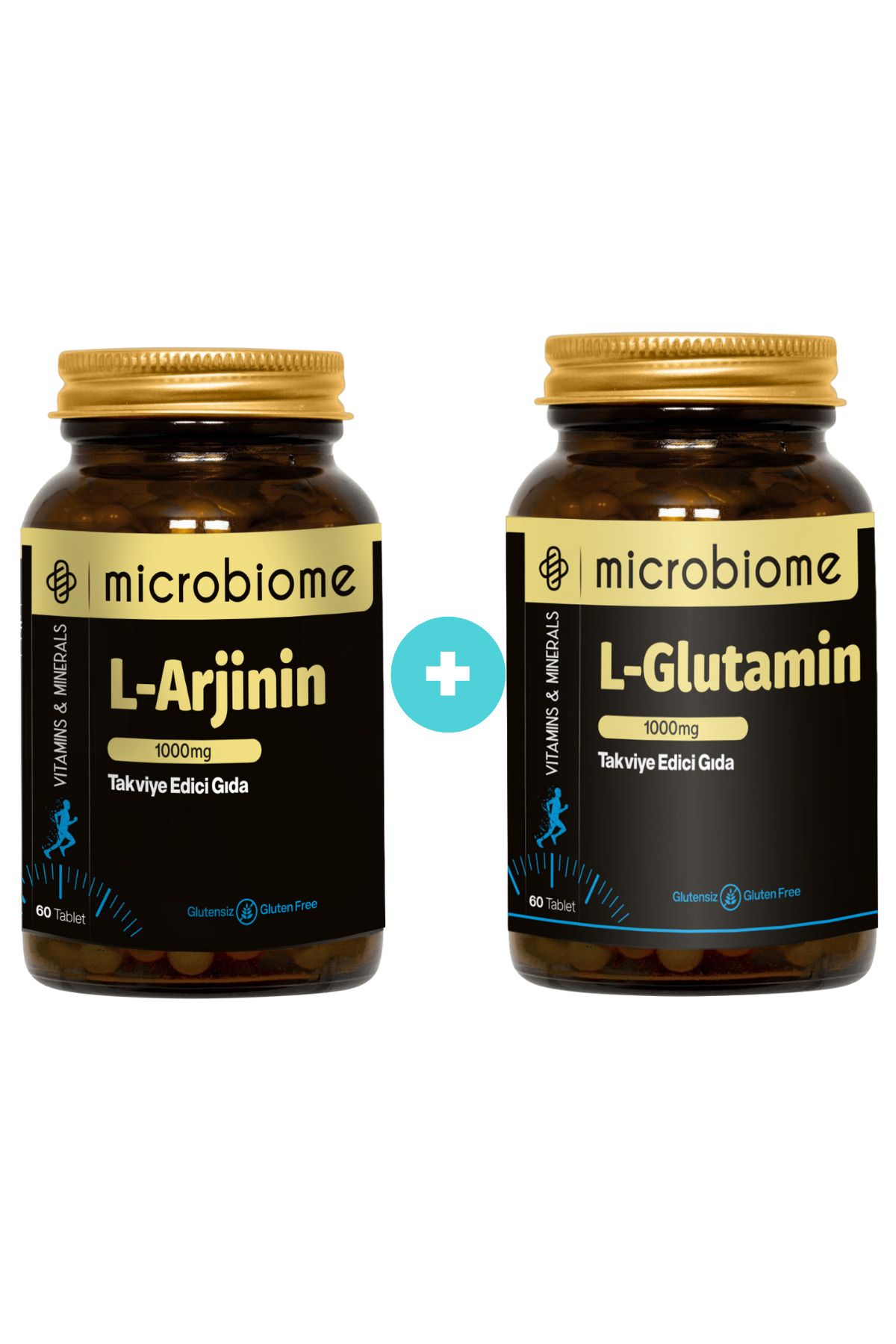Microbiome 2'li Paket: Microbiome L-Arjinin + L-Glutamin 60 Tablet