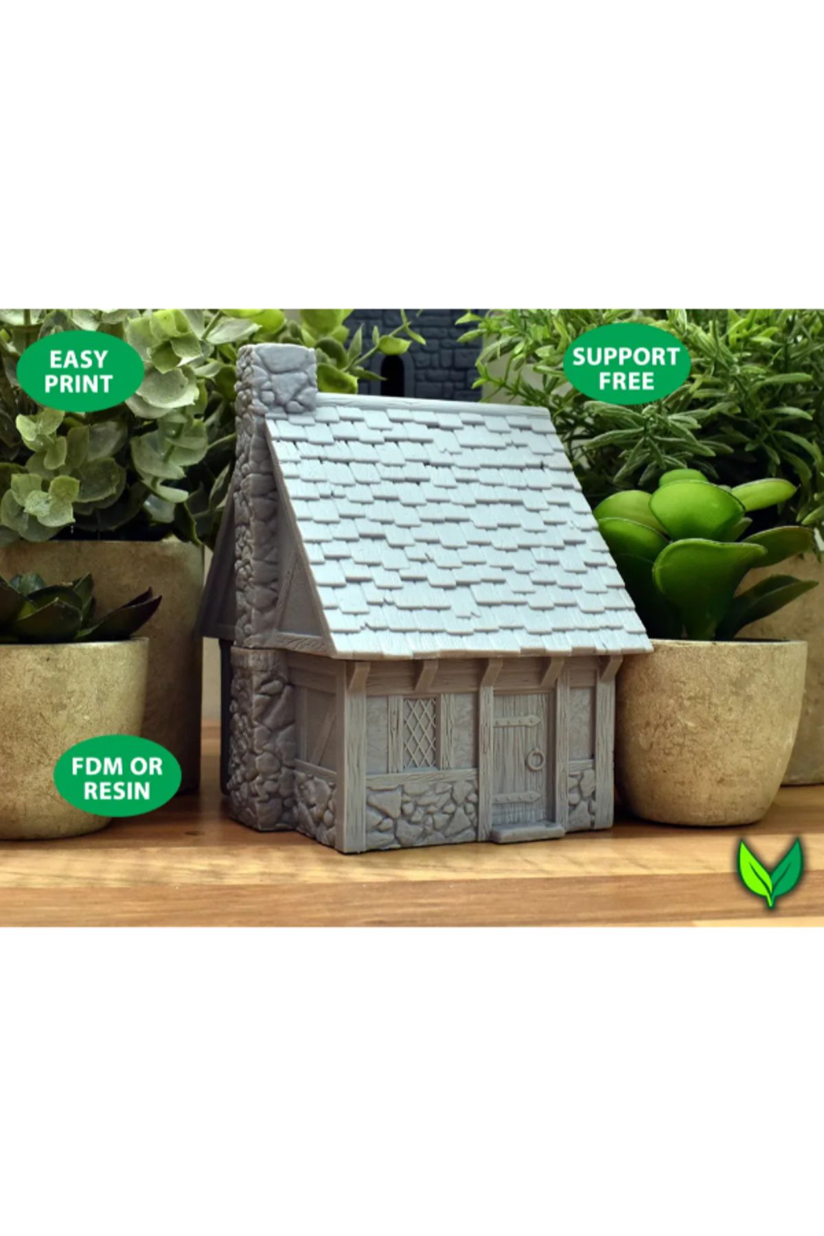 3d model s 28mm Orta Çağ Fantastik Ev – RPG & Diorama Maketi