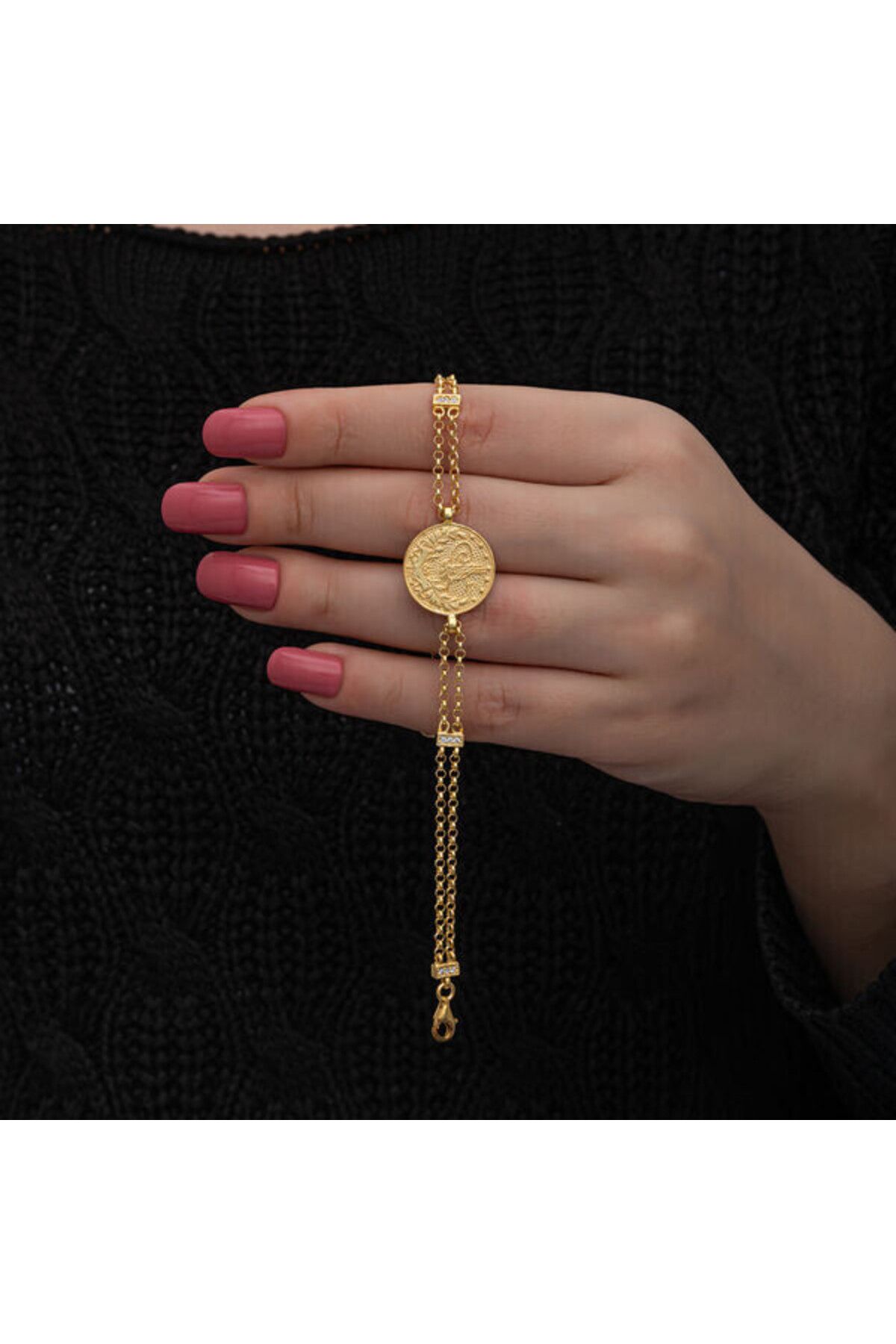 shop Gold Kaplama Tugralı 925 Ayar Gümüş Bileklik