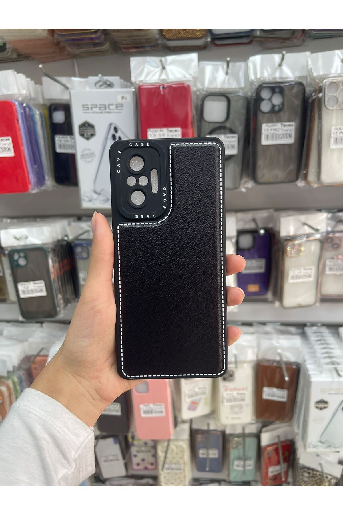 TECNOTREND redmi note 10 pro uyumlu deri görünümlü kılıf