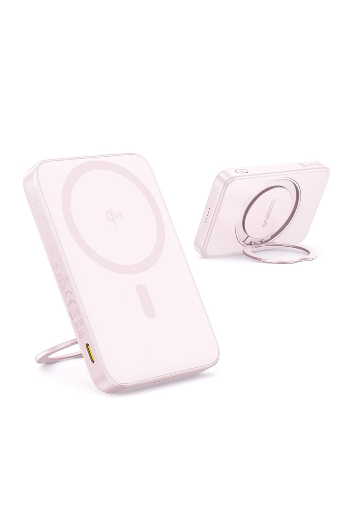 Baseus-Baterie externă, încărcare rapidă, magnetică, tip C, Qi2, 20W, 5000mAh, cablu tip C, PicoGo, roz 3