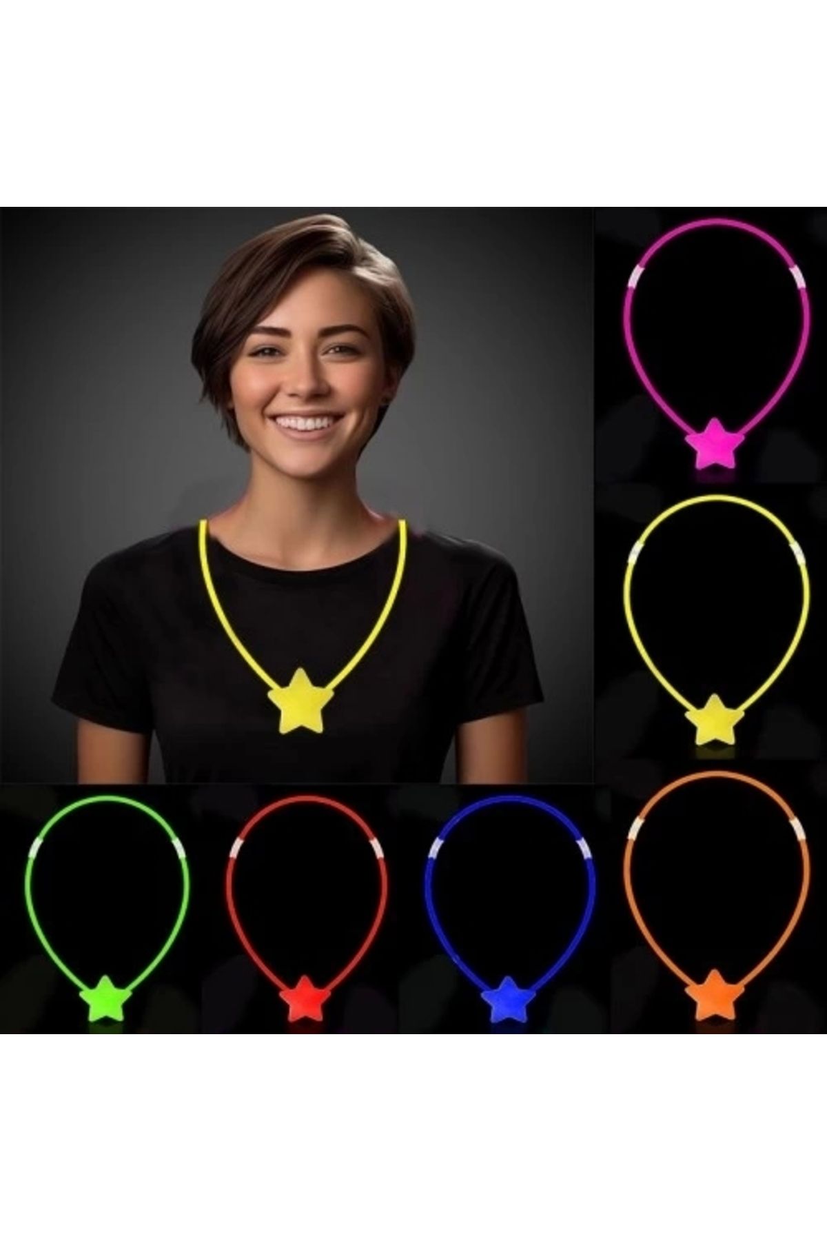 PRATİKOBA Glow Stick Yıldız Kolye