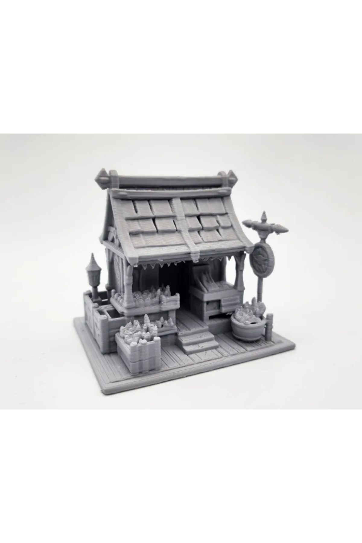 3d model s Orta Çağ Mini Pazar Tezgâhı – Diorama & Oyun Aksesuarı