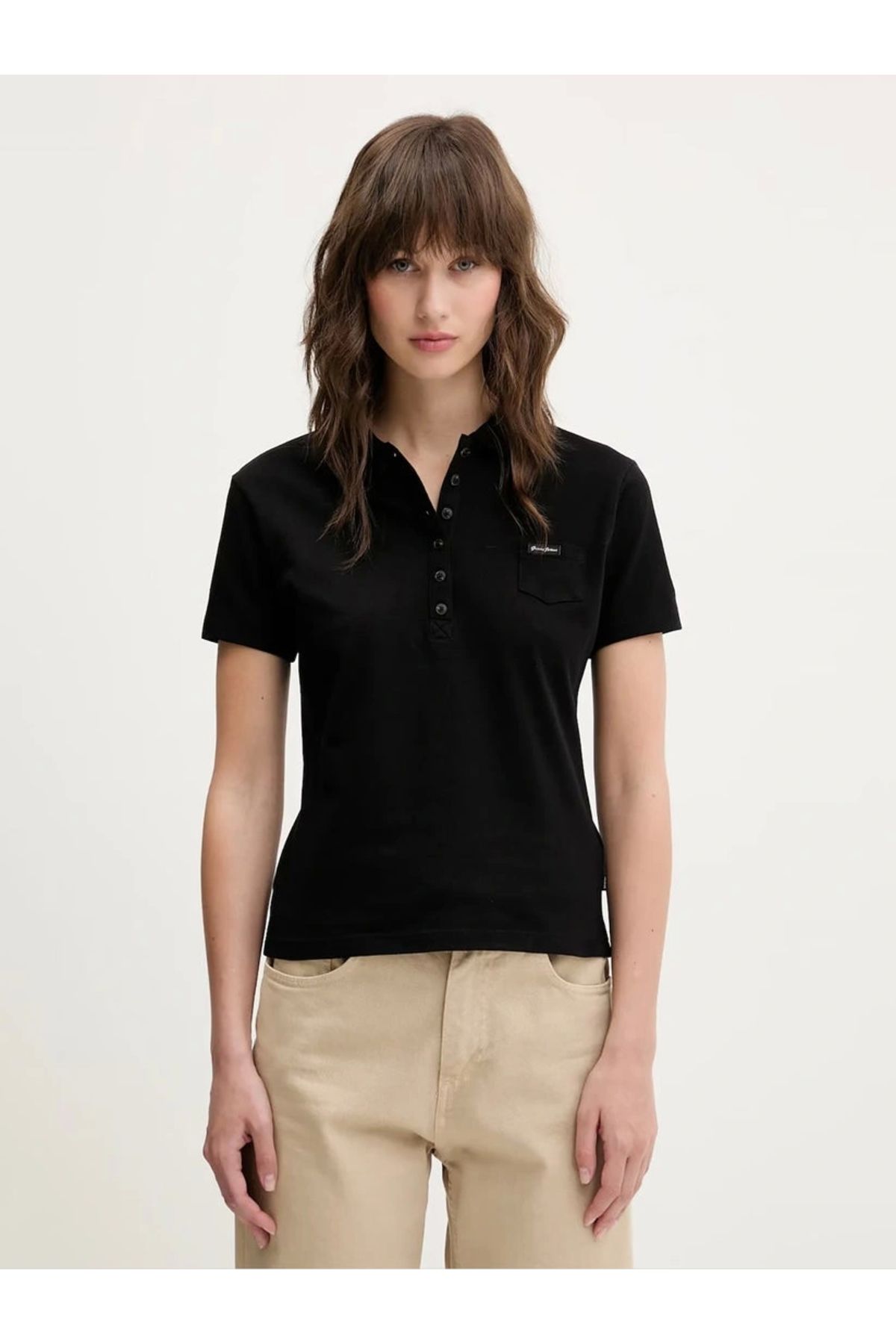 Guess Jeans Gj Ss Slım Polo Kadın Siyah T-shirt W5gp73kcyr1-jblk