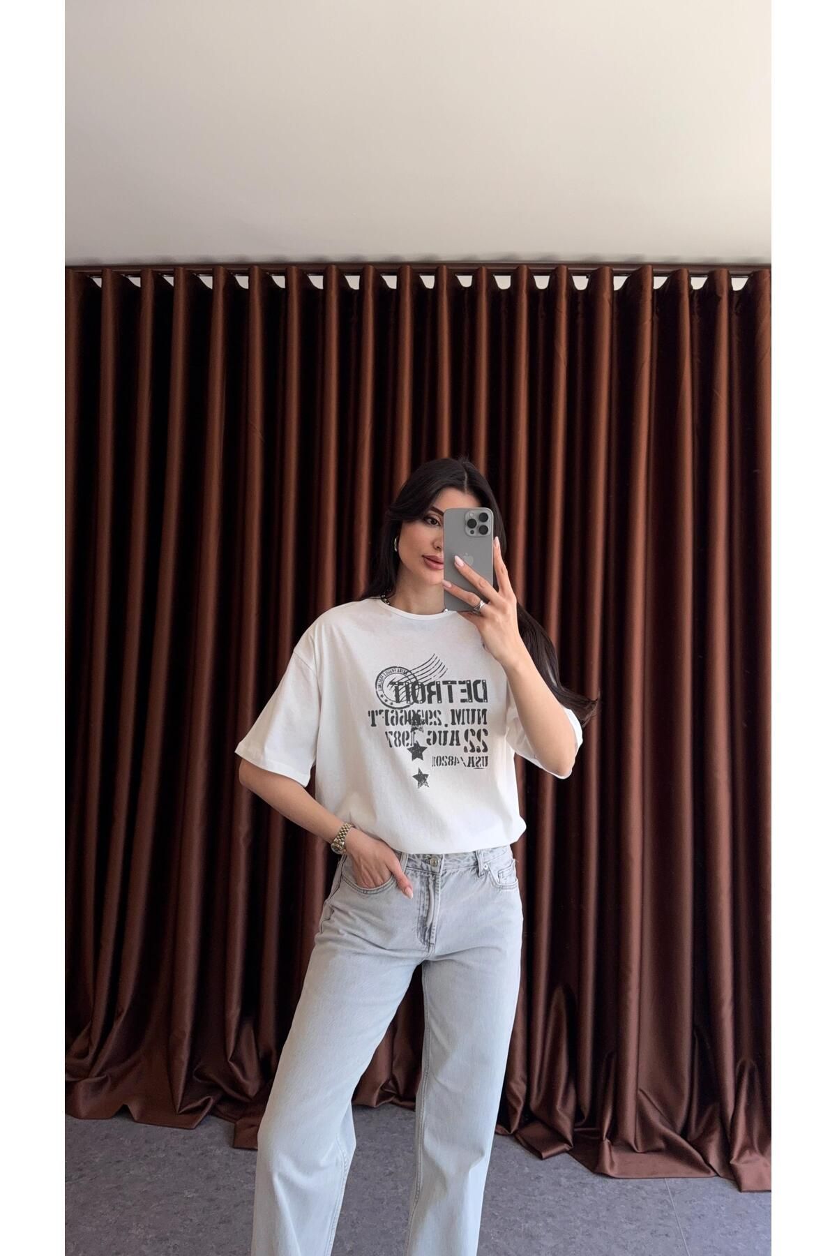 HAZELANNA Detroit Ekru Tshirt