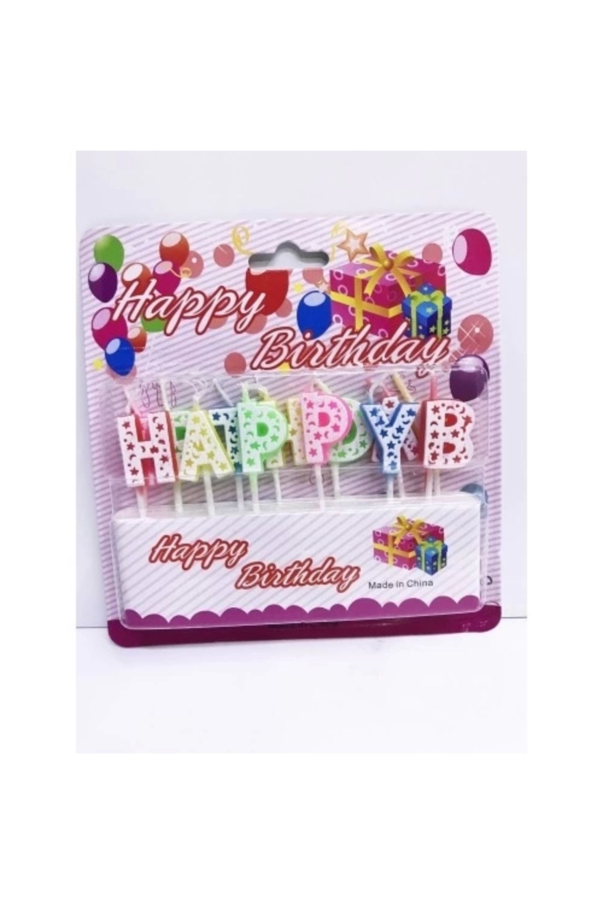 PRATİKOBA Happy Birthday Renkli Mum