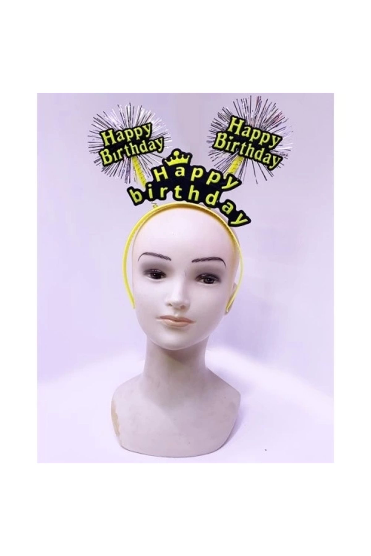 PRATİKOBA Happy Birthday Neon Sarı Tacı