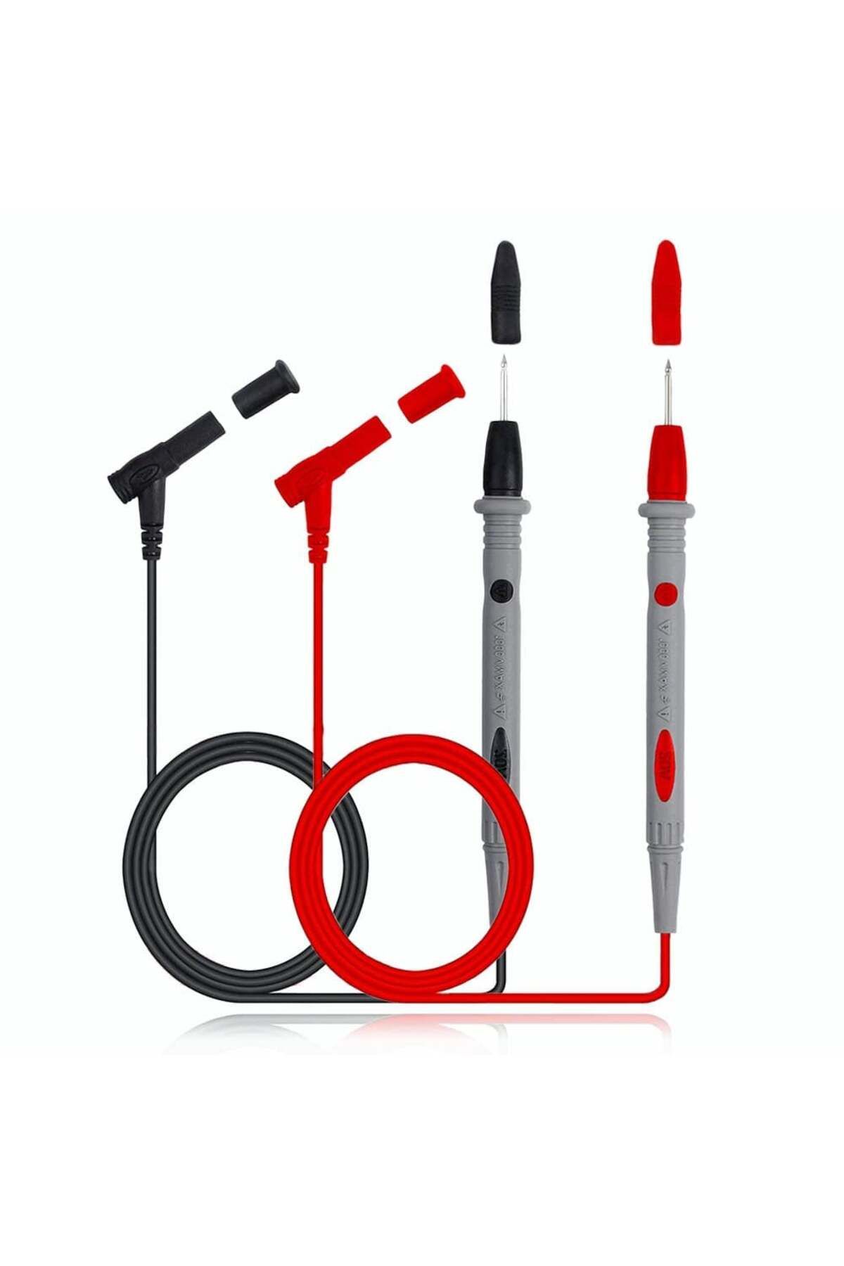 SVUPUE Set De 2 Cabluri Multimetru Svupue, Metal/pvc/silicon, Negru/gri/roșu, 1000v/20 A - One Size