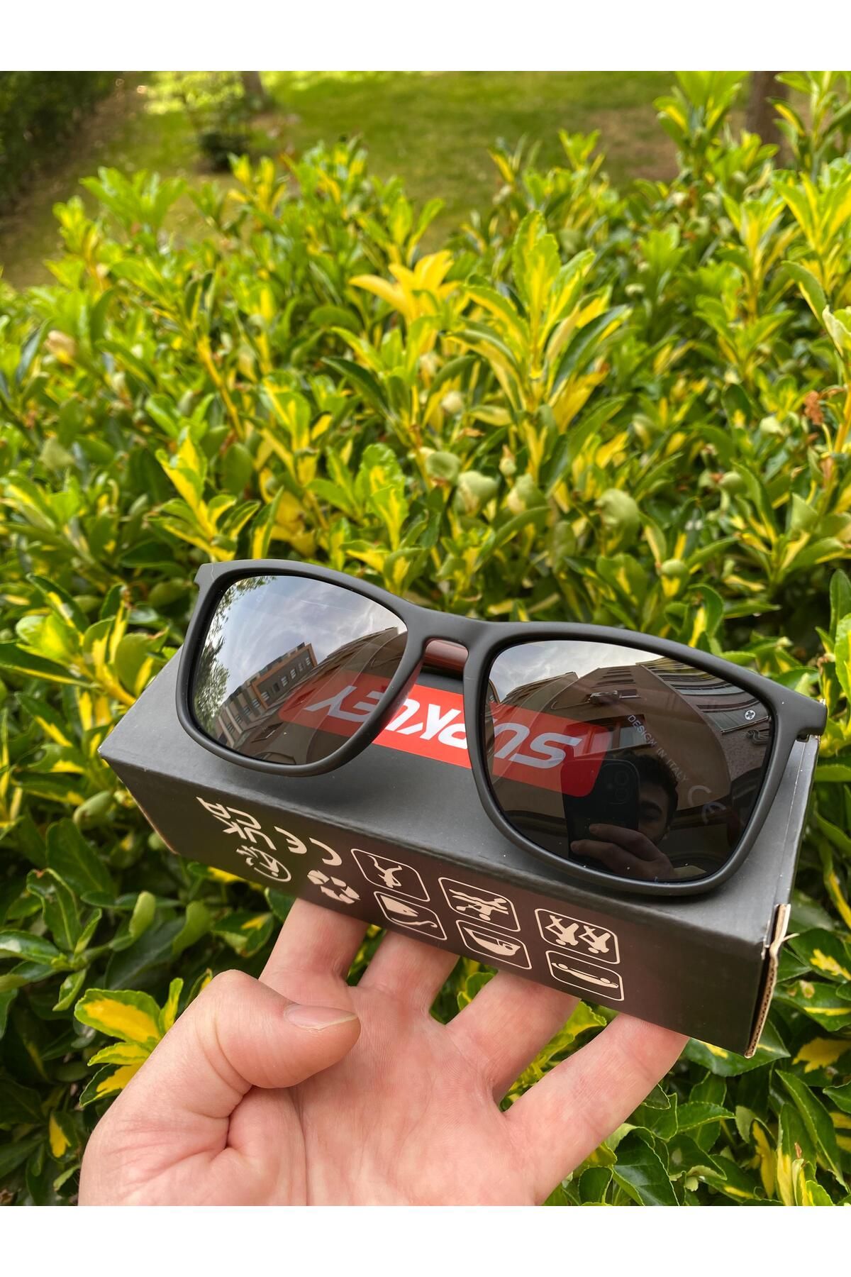 Innovate Store SUPKLEY Polarize Güneş Gözlüğü Siyah Cam Kahverengi Çerçeve Şık Gözlük Uv400