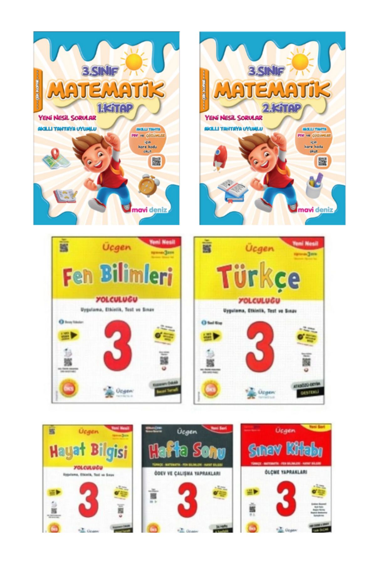 Üçgen Yayıncılık ve Mavi Deniz Yayıncılık 3. Sınıf Set 7 Kitap kampanyalı