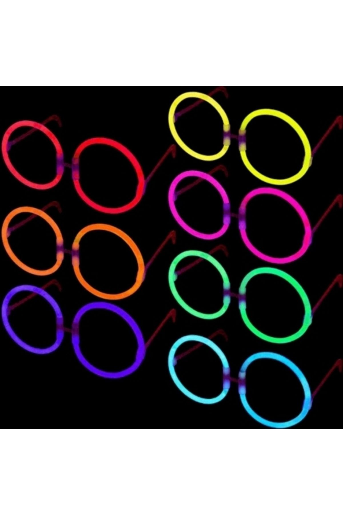 PRATİKOBA Glow Stick Yuvarlak Gözlük 12 Adet