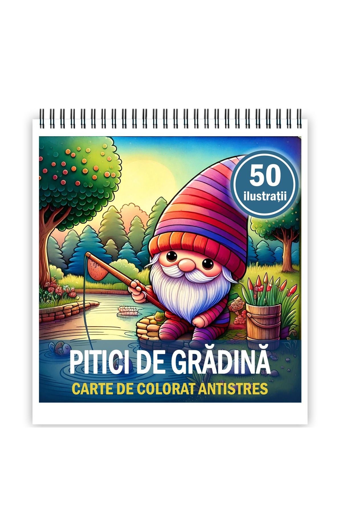 Legendary Gifts Carte De Colorat Pentru Relaxare Și Antistres, 50 De Ilustrații Cu Pitici De Grădină, Format: 21x21cm - One Size