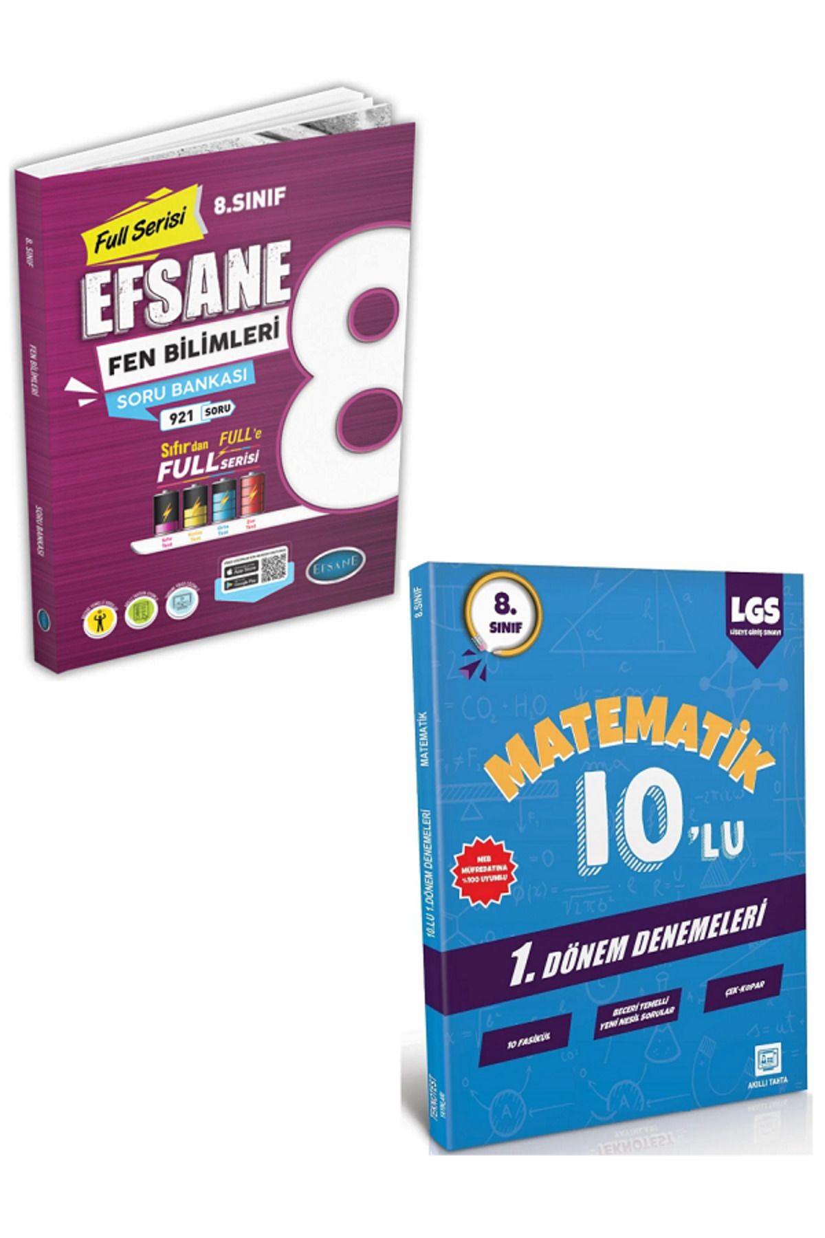 Efsane Yayınları 8.Sınıf Efsane Full Serisi Fen Bilimleri Soru Bankası + 8.Sınıf 10'Lu Matematik Deneme - 2 KİTAP SET