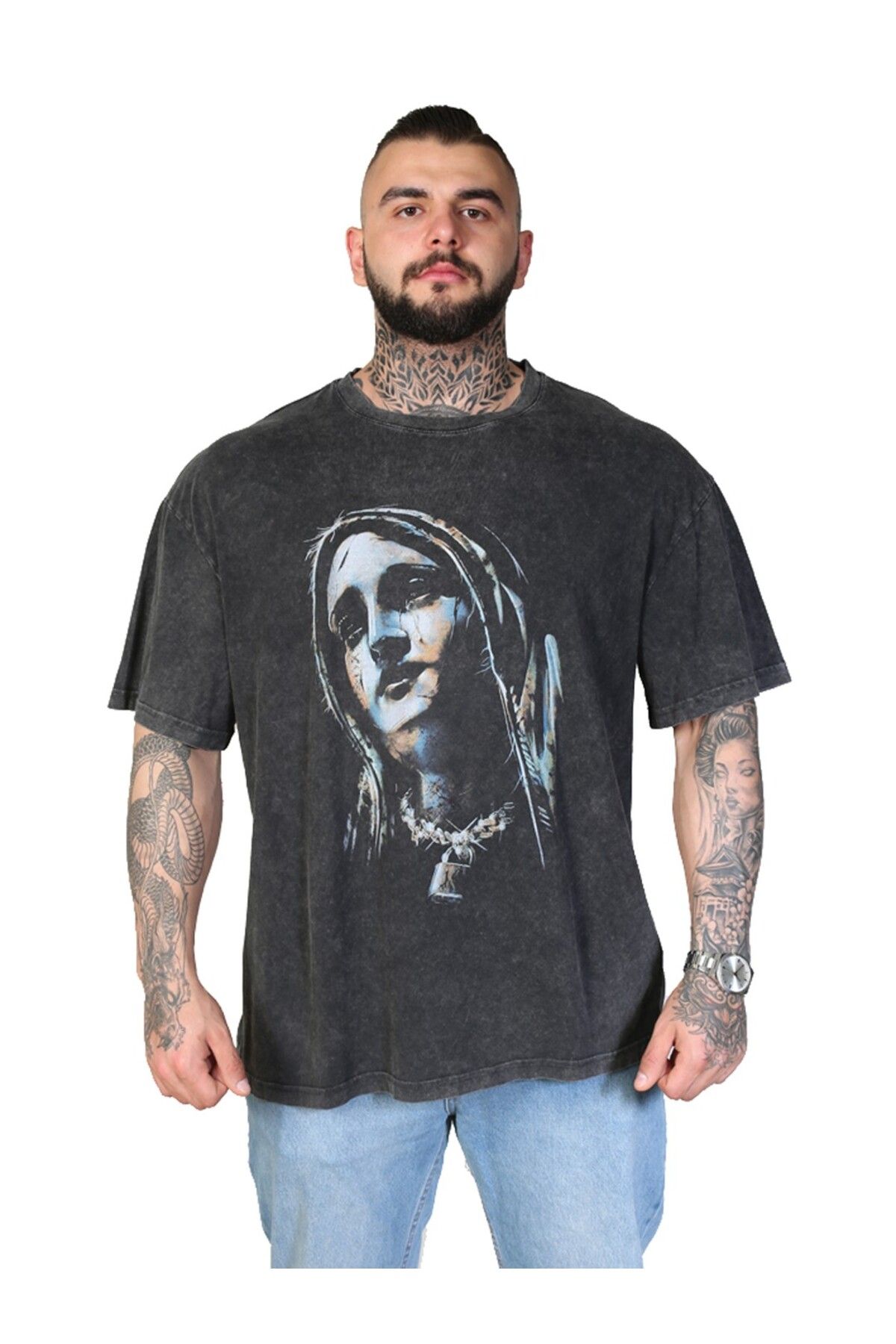 Muu Legacy TEARS OF THE NUN Oversize T-Shirt %100 Pamuk Dijital Baskılı