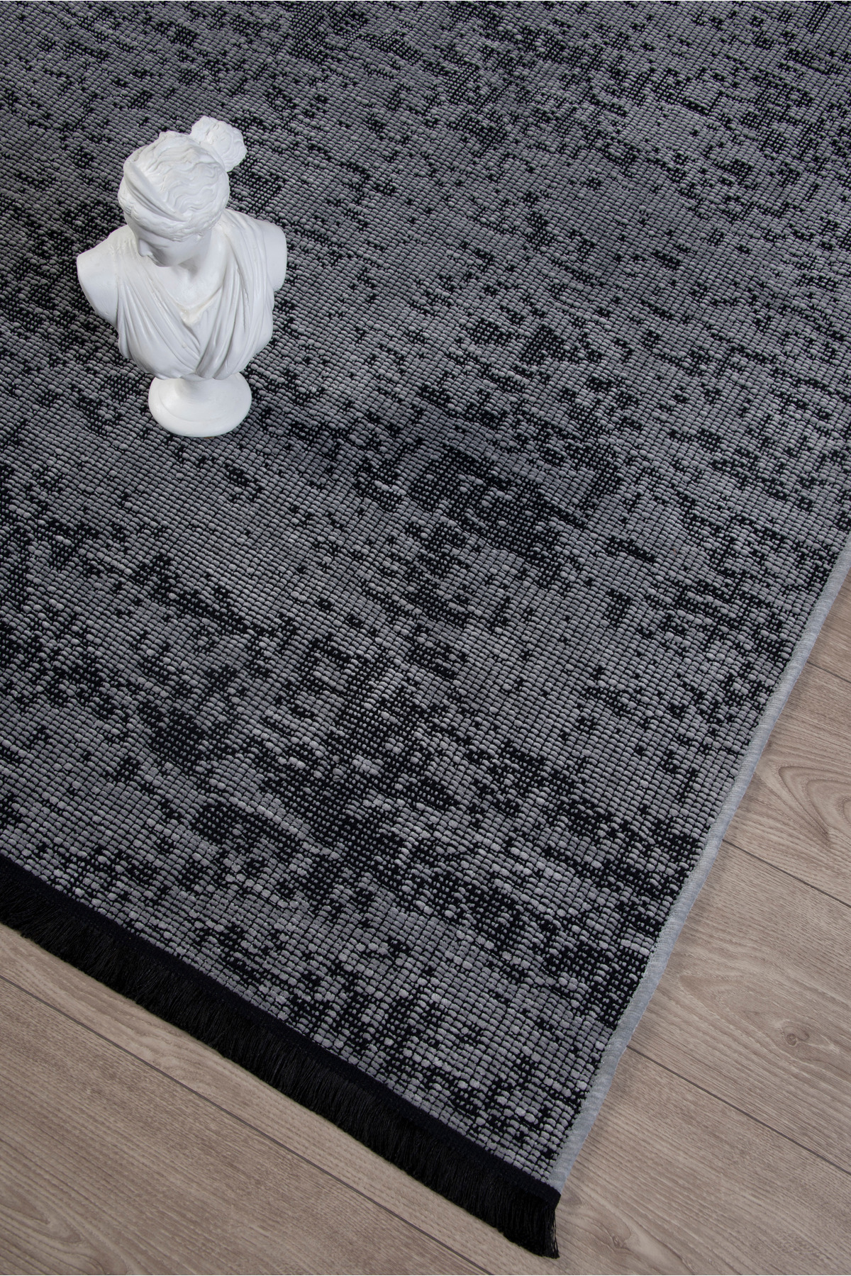 Loomina Home Gri Yumuşak Halı Salon Oturma Odası Pamuk Ve Şönil Kaymaz Taban Yıkanabilir Kilim Çocuk Odası
