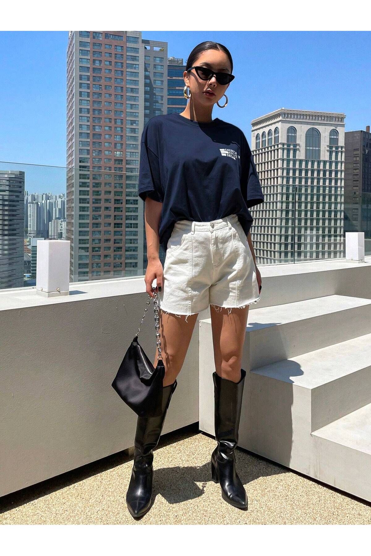 DAXİS Sportwear Company KADIN Baskılı Bisiklet Yaka Tişört