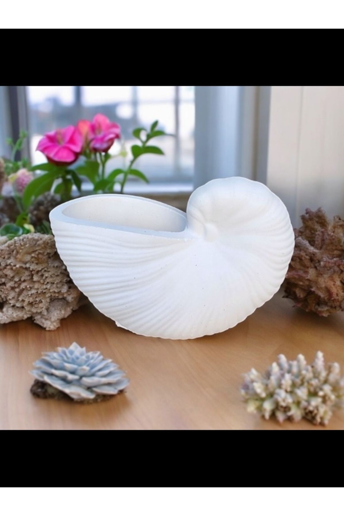 Atölye Kiraz Sarmal Deniz Kabuğu Şeklinde Saksı – Aytaşı Malzeme, Boyanabilir Obje 7,5x13x7 cm