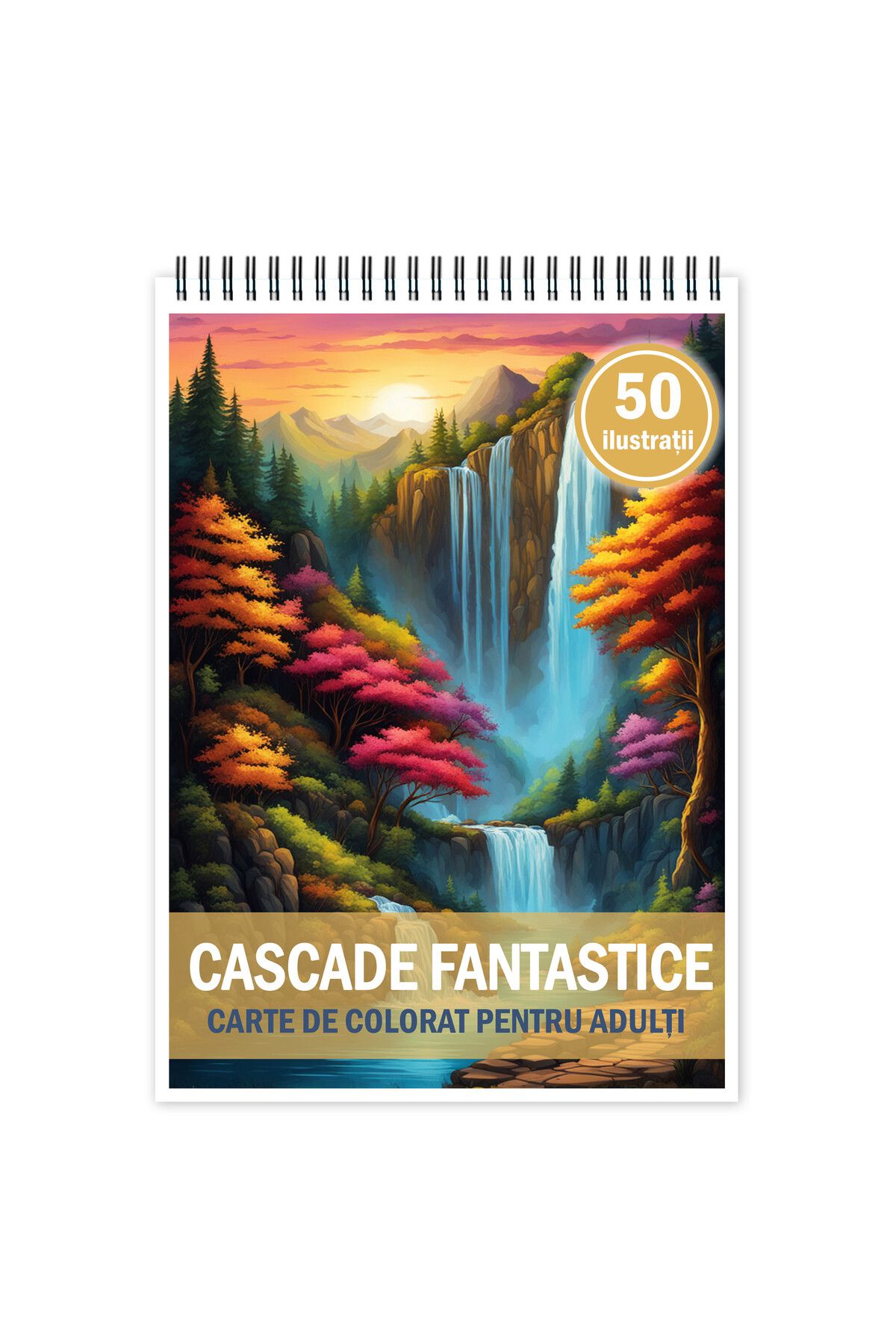 Legendary Gifts Carte De Colorat Antistres, 50 De Ilustratii, Cascade Fantastice, 106 Pagini, Format: A5 - One Size