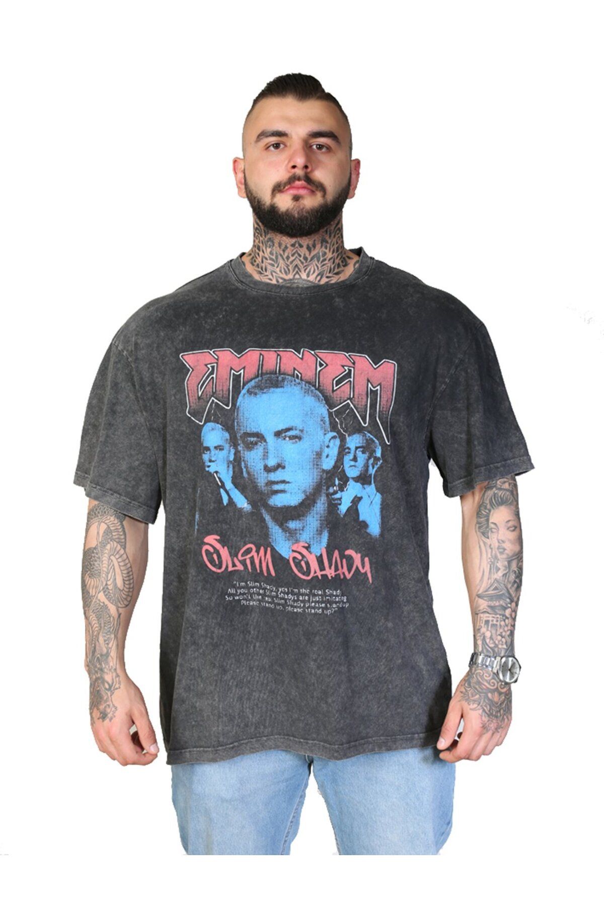 Muu Legacy EMINEM Oversize T-Shirt %100 Pamuk Dijital Baskılı