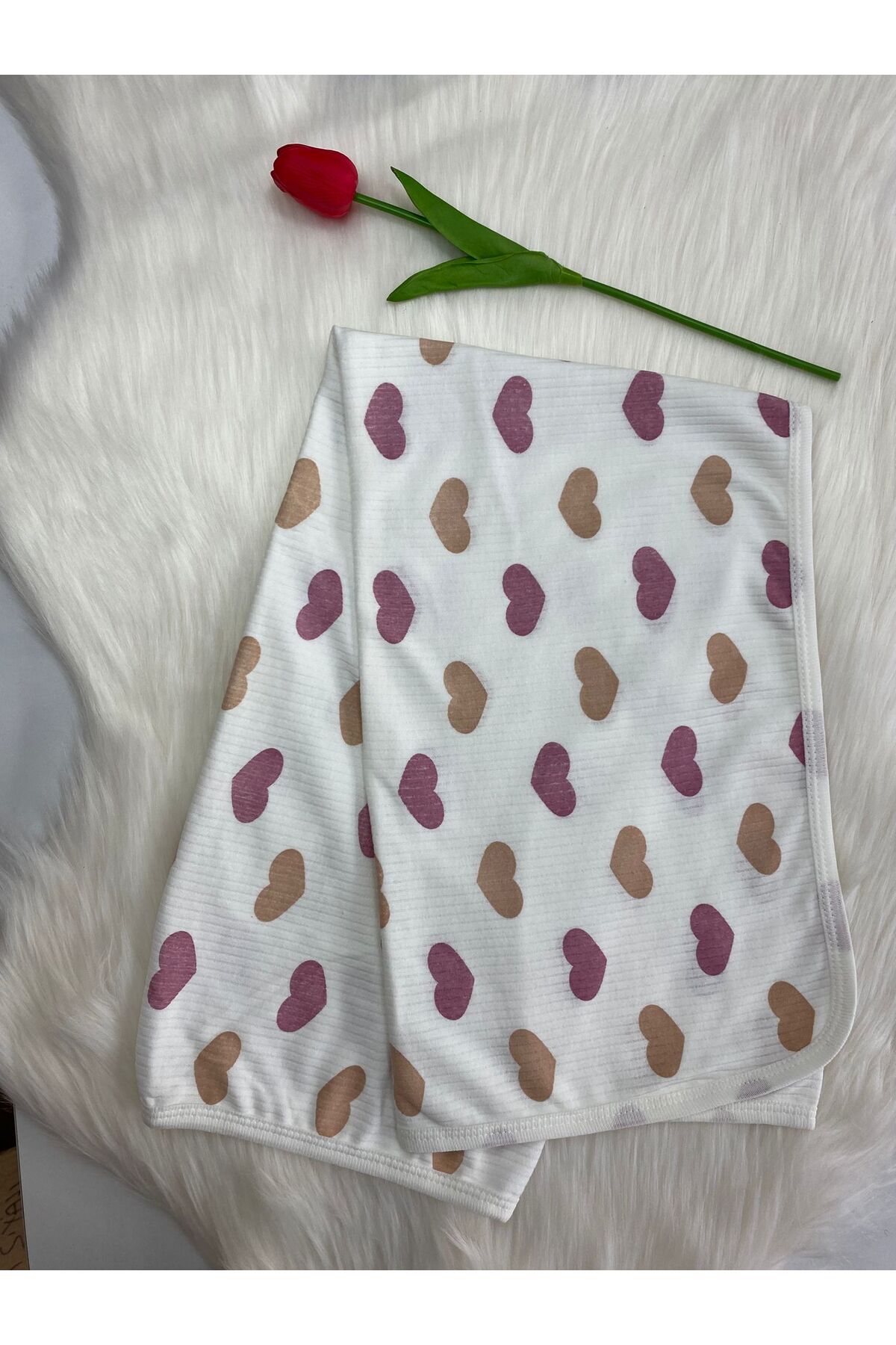 BİGÜMEX Fitilli Desenli Tek Katlı Bebek Battaniyesi