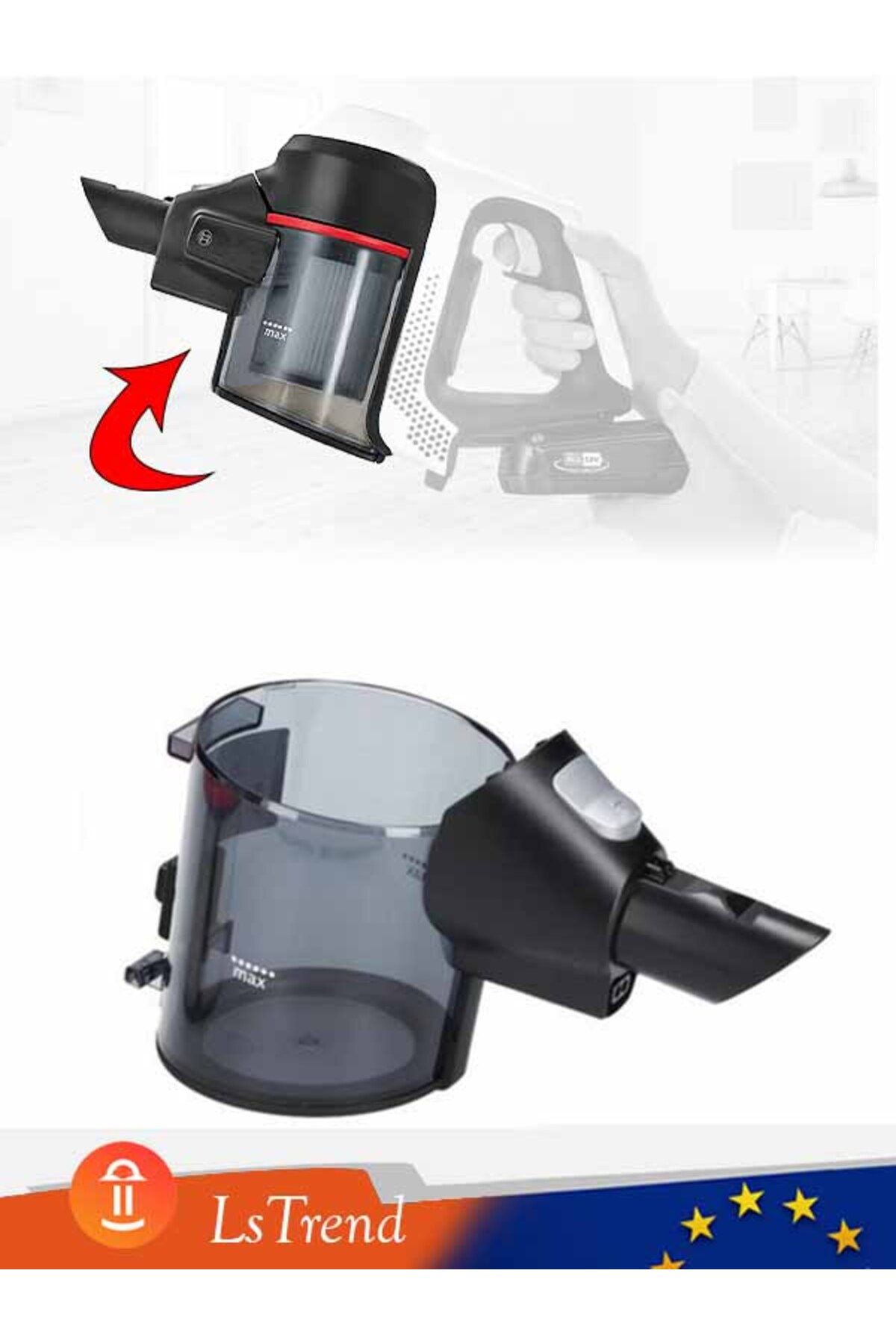 Ls Trend Bosch Unlimited Seri 6 - Seri 7 Şarjlı Süpürge ile Uyumlu Toz Haznesi-Filtresiz