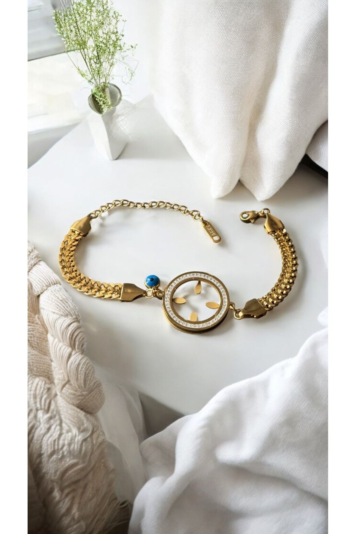 İNN JEWELLERY Kadın Bileklik 316 L Çelik Kararmaz Antialerjik Çeyrek Takılabilen 2 Yıl İthalatçı Garantili