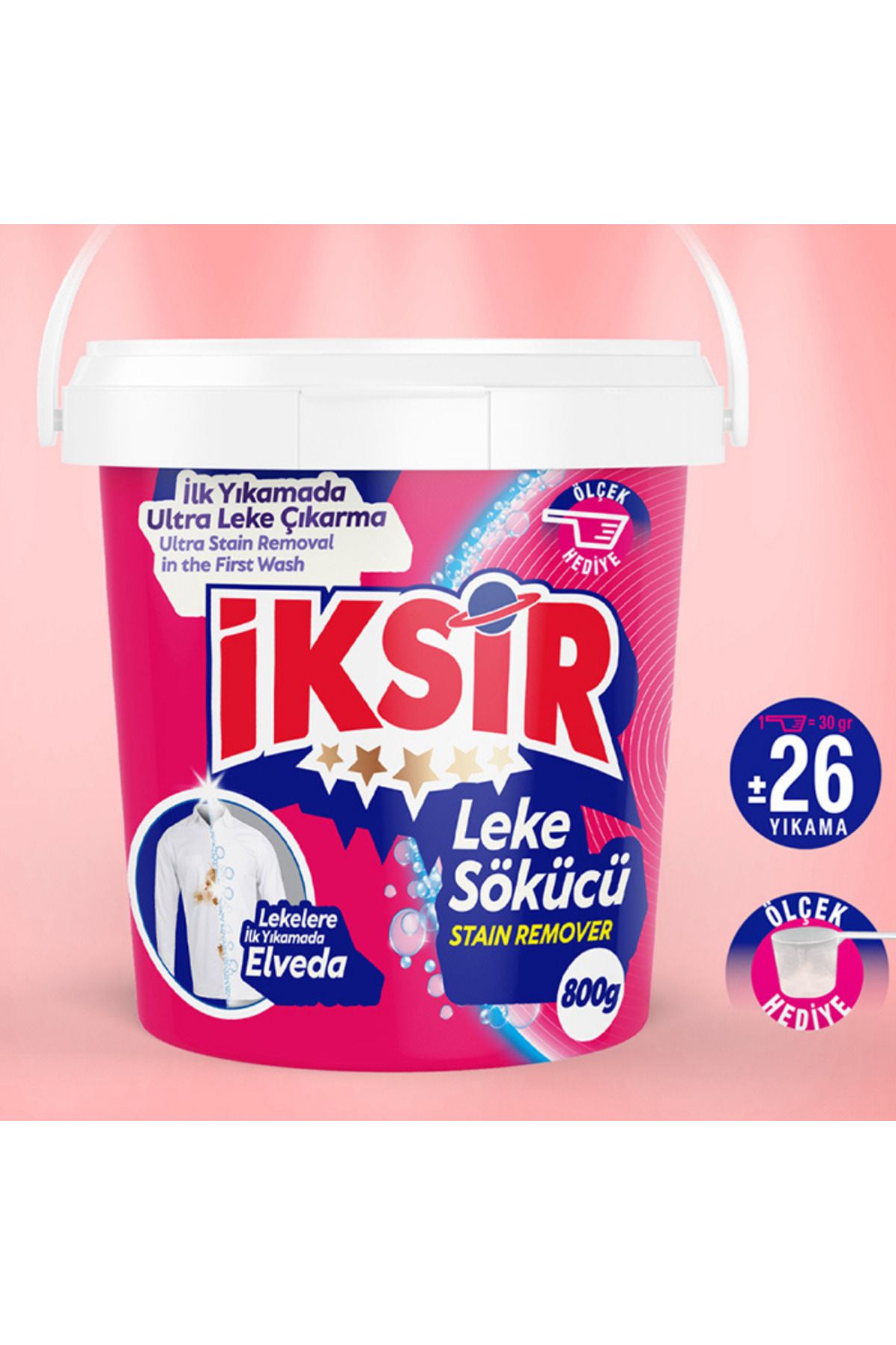 IKSIR İksir Leke Sökücü 800g (26 Yıkama) – Ultra Güçlü Toz Leke Çıkarıcı | İlk Yıkamada Etki