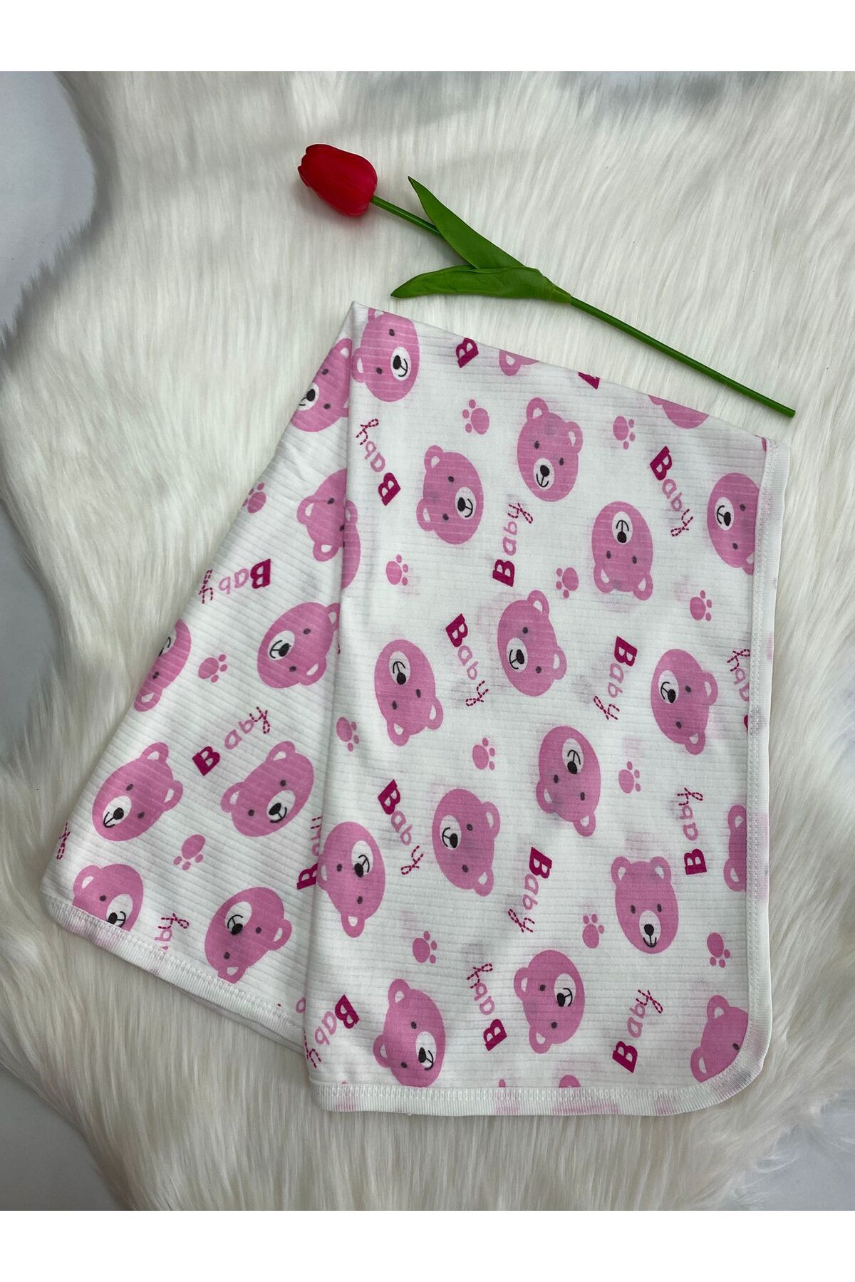 BİGÜMEX Fitilli Desenli Tek Katlı Bebek Battaniyesi