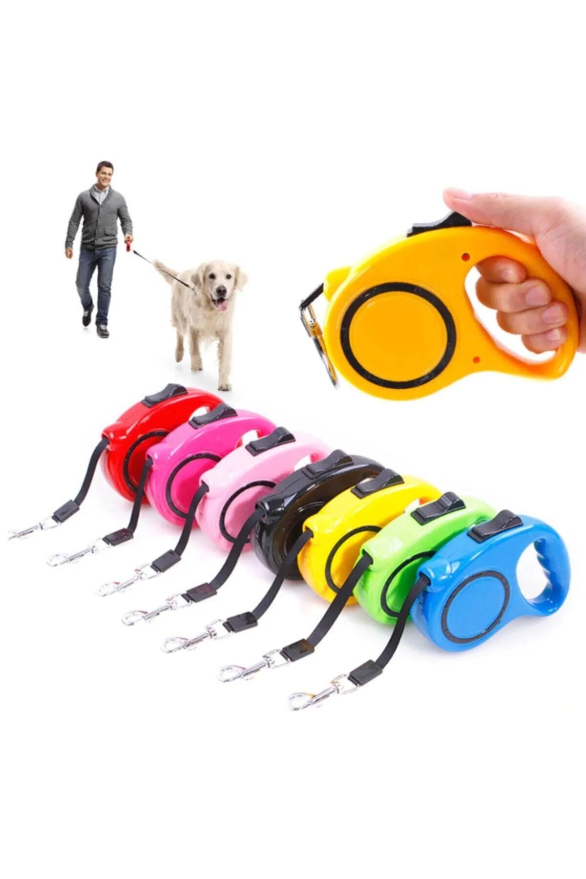 eminonundenal Makaralı Otomatik 5 Metre Geri Çekilebilen Kedi Köpek Tasması