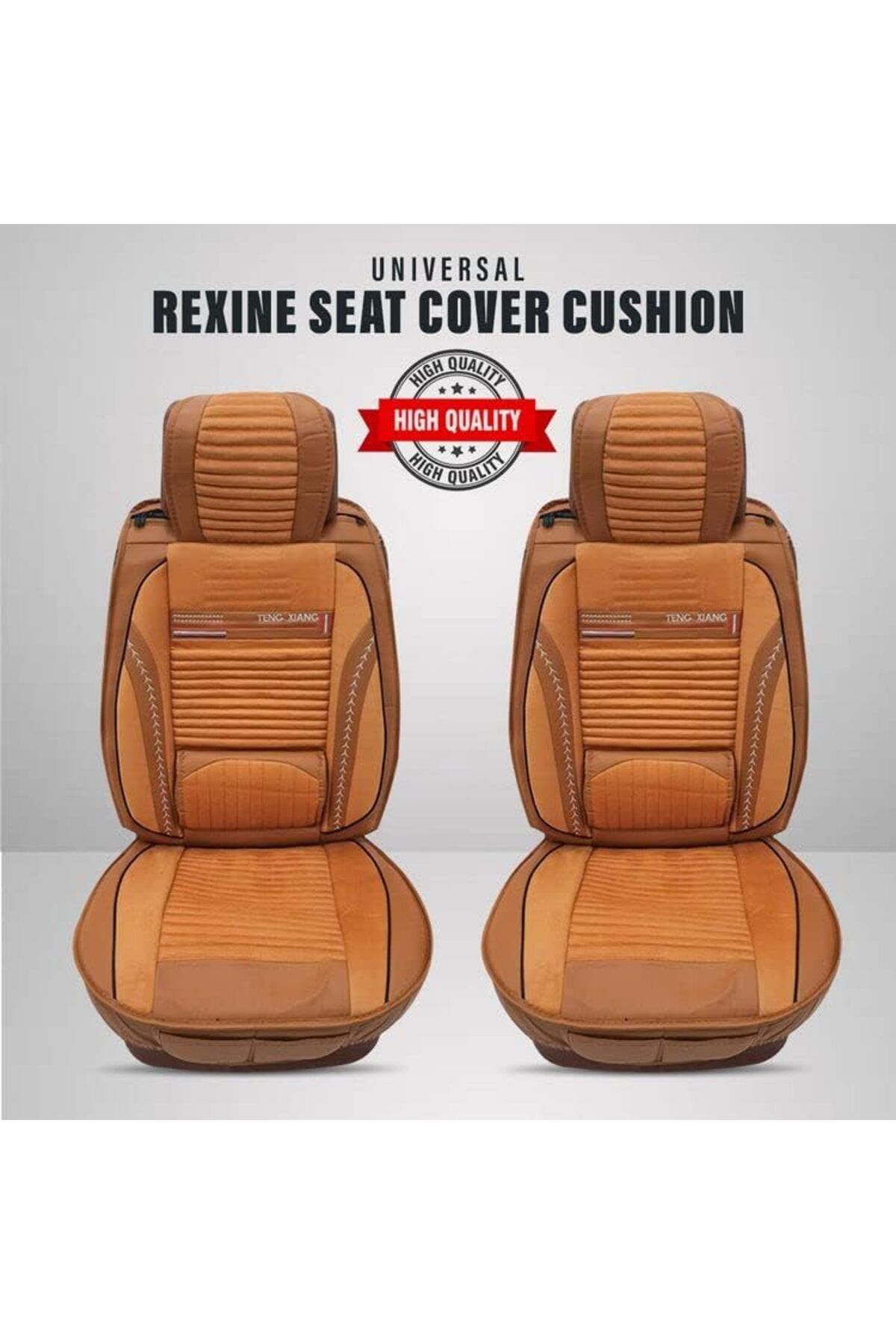 Generic-Seat Cover Cushion For Front Seat High Quality Rexine Premium Version Universal 2 Pcs Set 4