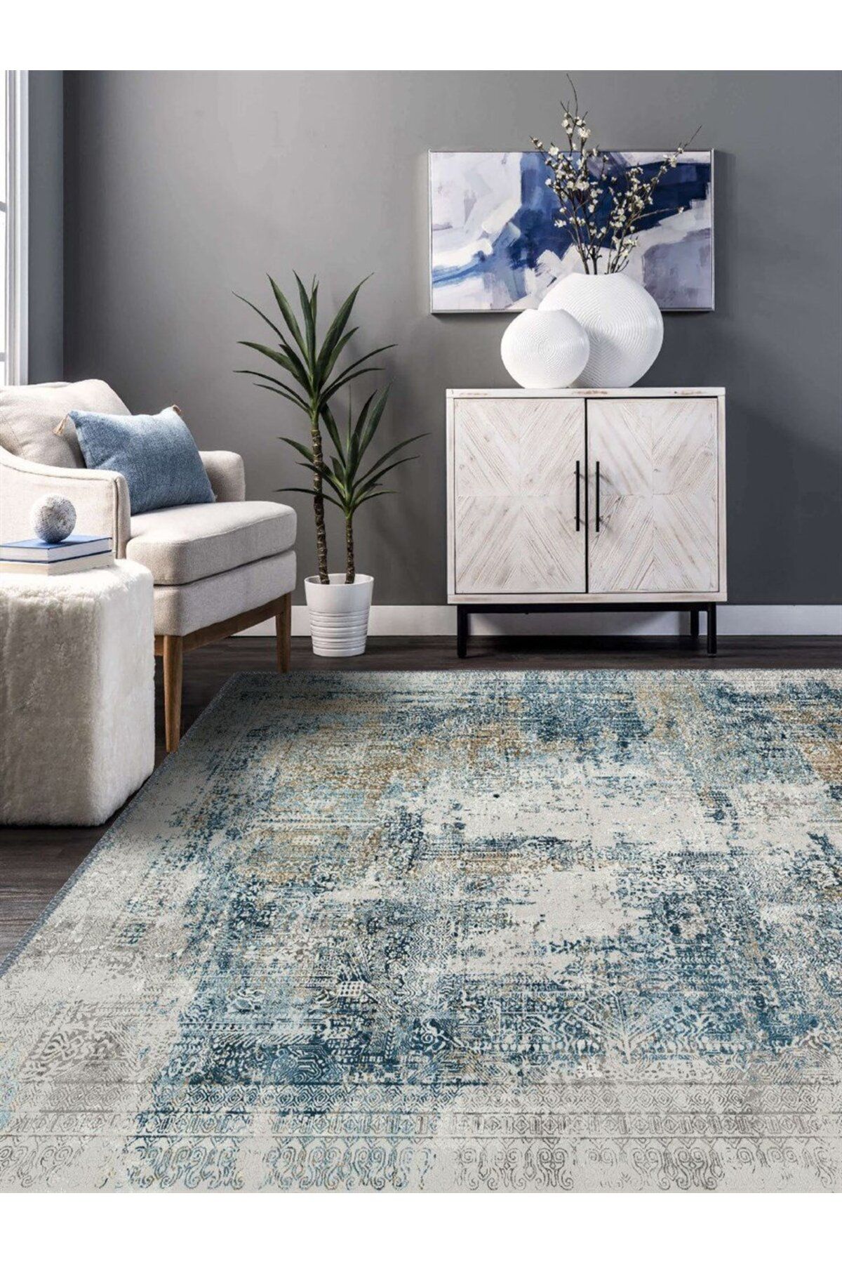Serteks Sitrava Modern Desen Dokuma Taban Salon - Oturma Odası Halısı