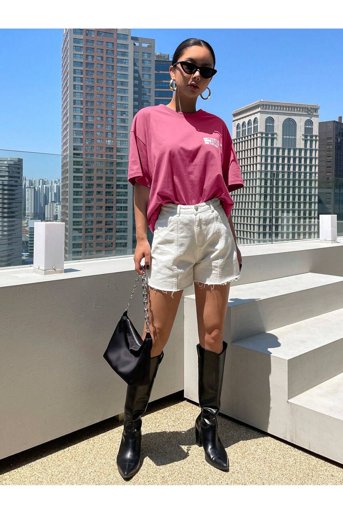 DAXİS Sportwear Company KADIN Baskılı Bisiklet Yaka Tişört