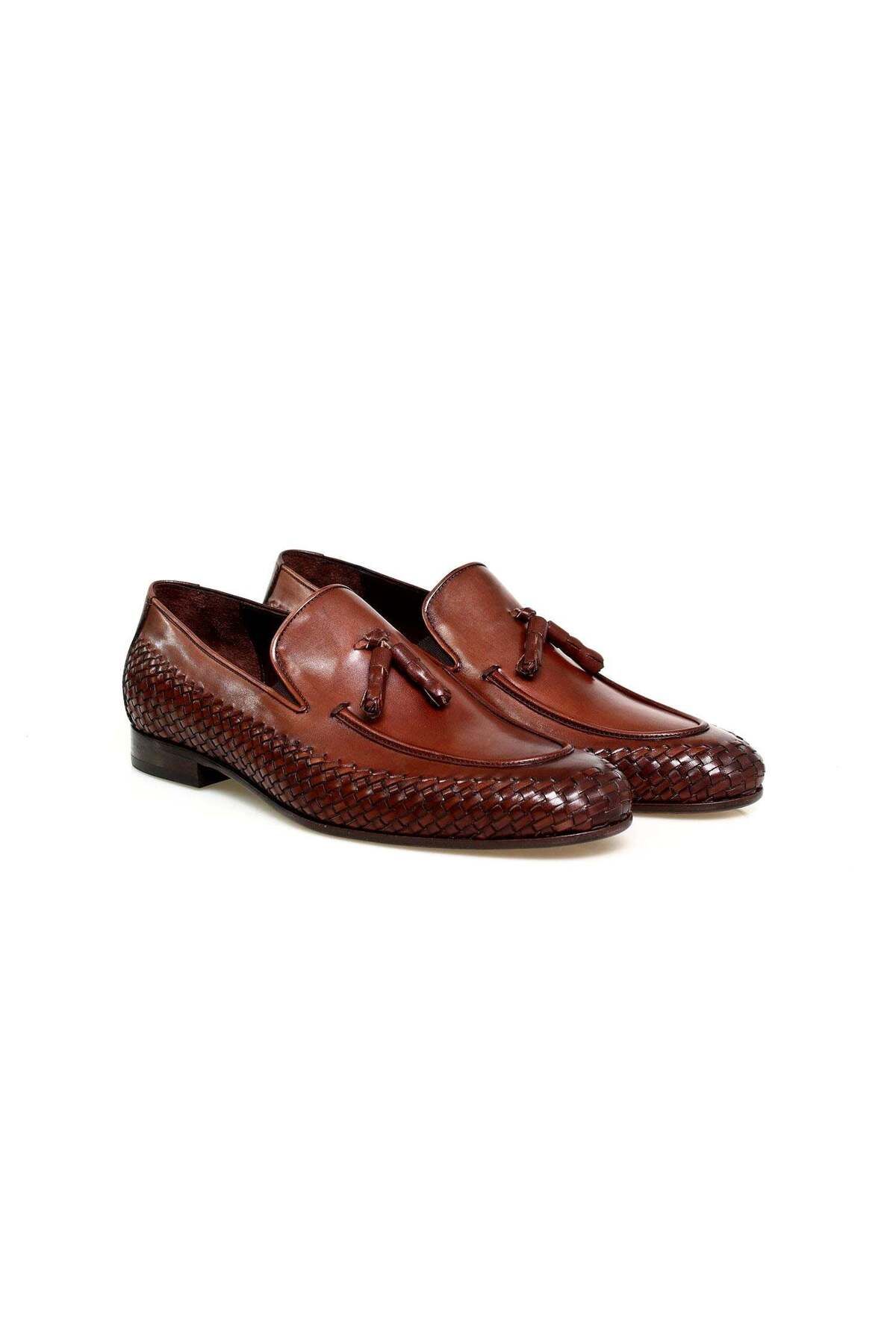 Butik KAHVERENGİ BAĞCIKSIZ HAKİKİ DERİ ERKEK AYAKKABI