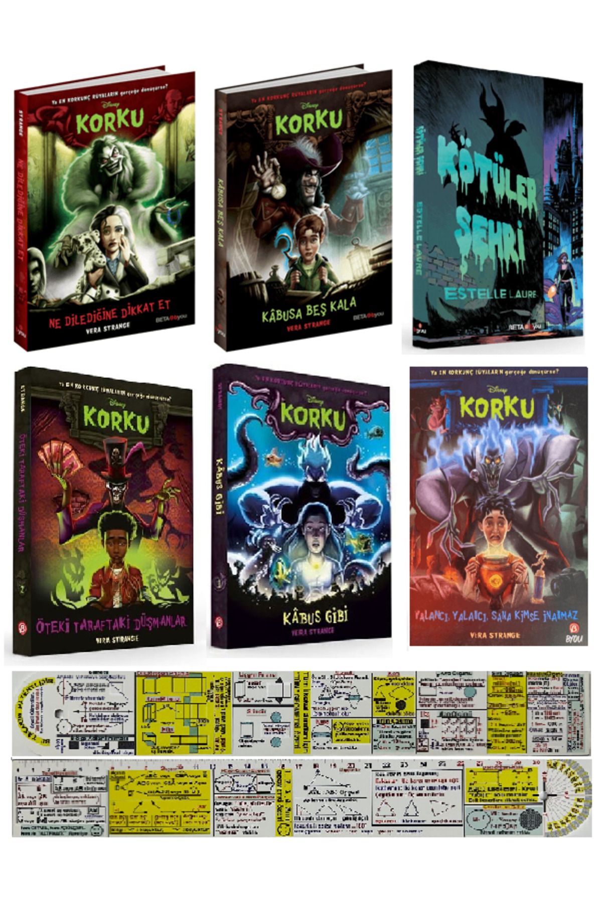 Alfa Yayınları Disney Korku 6 Kitap Set + Mat. Öğreten Cetvel