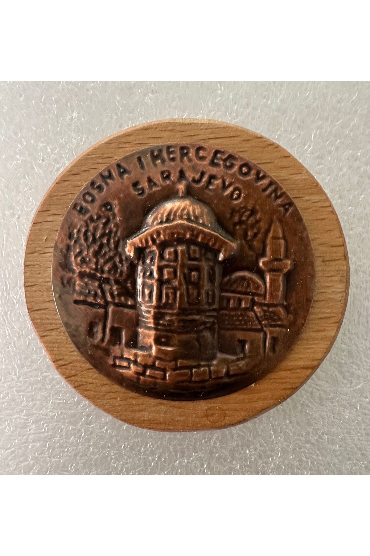 Magnetix Bosna Hersek Sarajevo ahşap/bakır magnet.