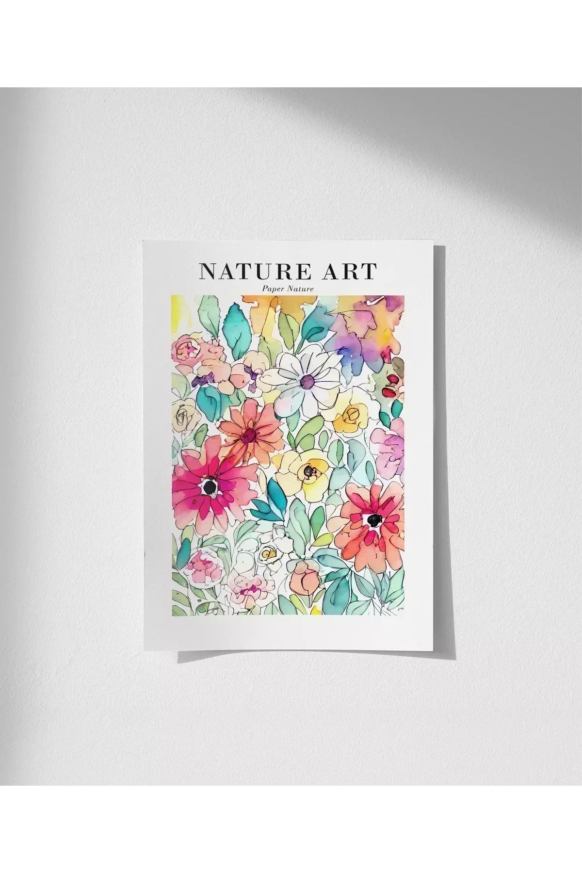VOGLOO Çerçevesiz Poster Pastel Çiçek Bahçesi