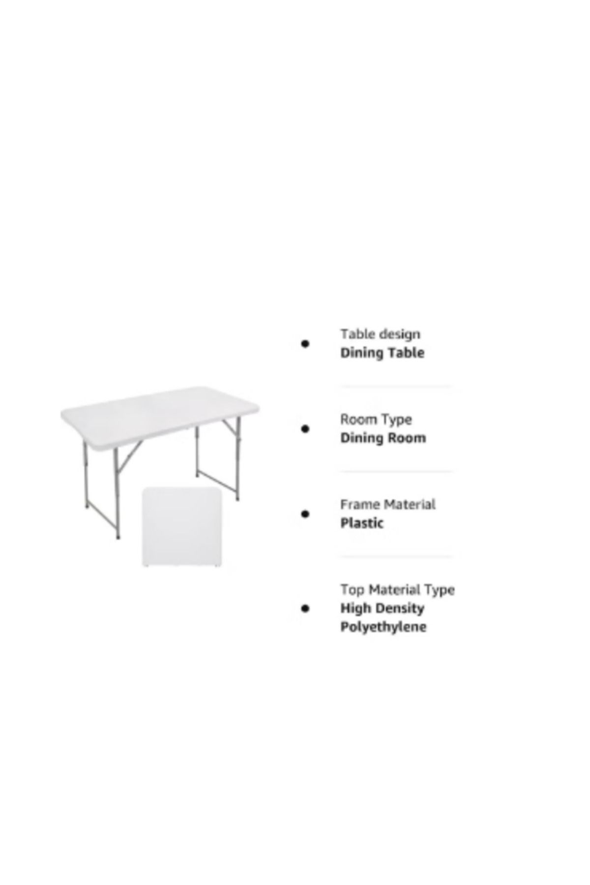 ROYAL ROSE-White folding table: practicality and elegance in one design, 120 x 70 cm 4