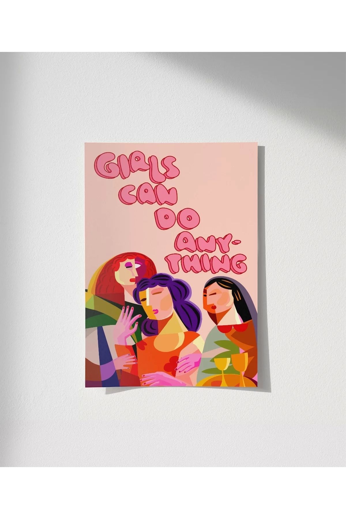VOGLOO Çerçevesiz Poster Kız Çocukları Her Şeye Kadir