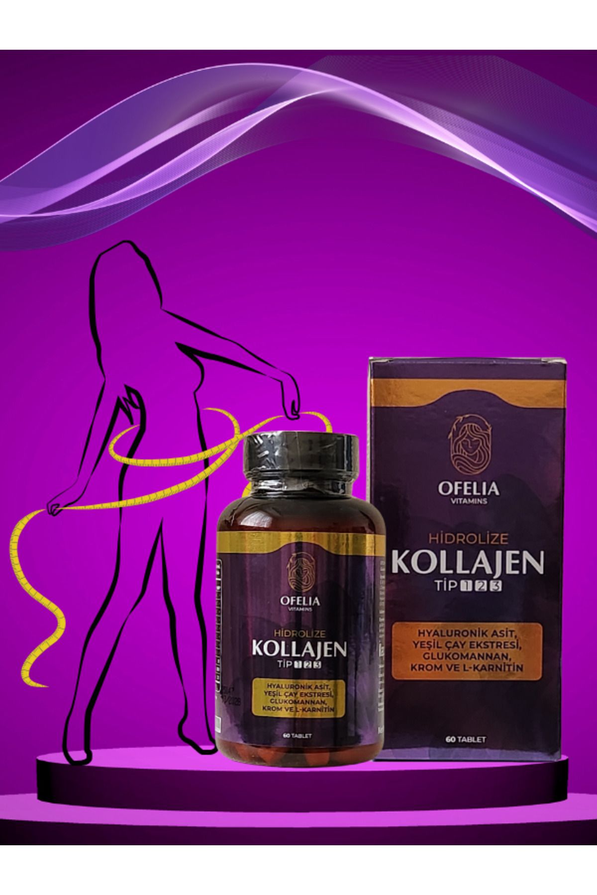 GlowUP Ofelıa Tip 1-2-3 Hydrolyzed Kolajen 60 Tablet