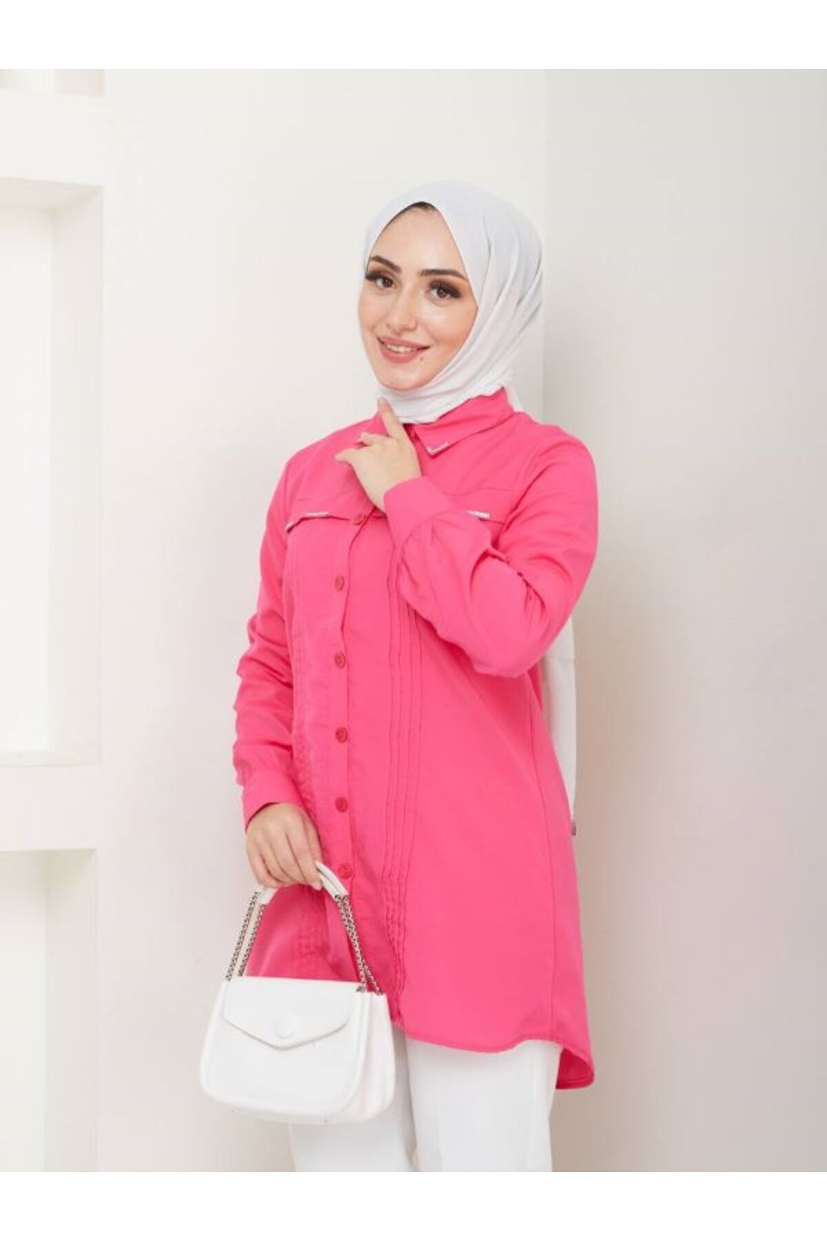 Aşkın fashion Taş Nervül Detaylı Tesettür Tunik