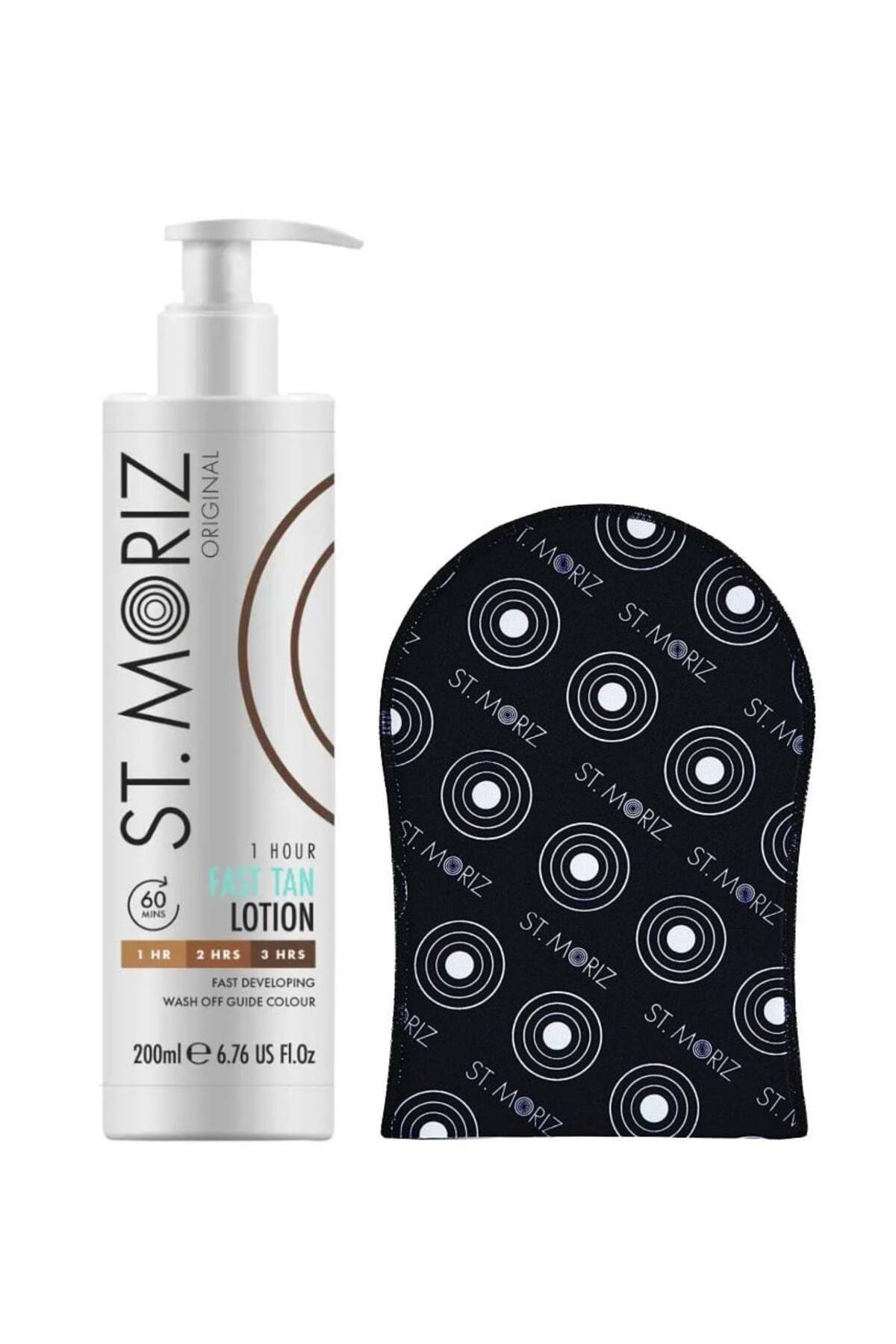 ST. MORIZ Set Autobronzant Profesional St Moriz Cu Loțiune De Bronzare Rapidă 1 Oră | 2 Ore | 3 Ore Și Mănușă, 200 Ml - One Size