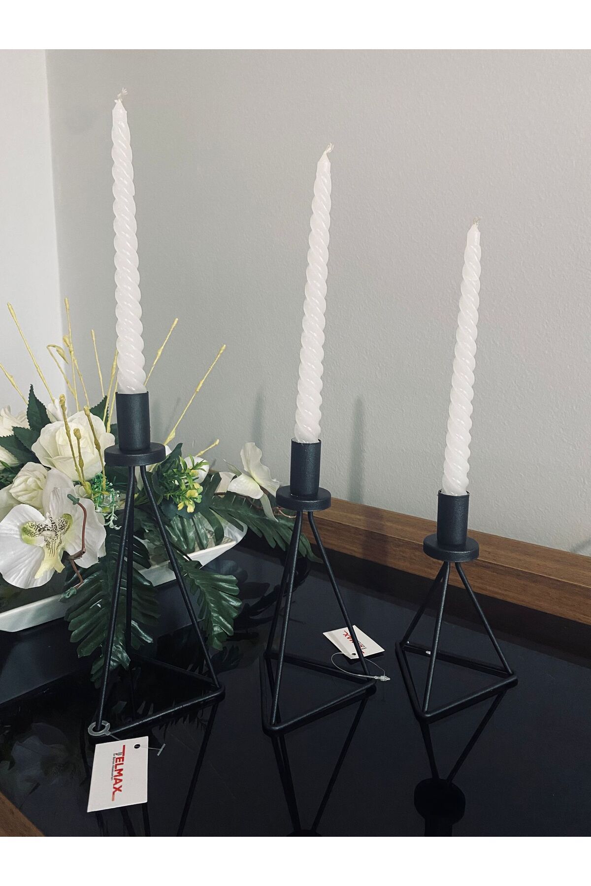 HOME ZDK AWM ÜÇGEN MISIR GEOMETRİK 3'LÜ ŞAMDAN MUMLUK