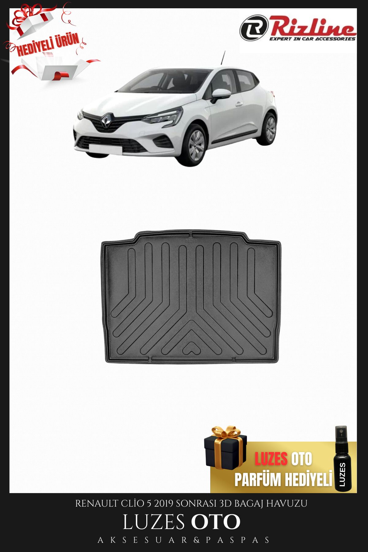 Rizline Renault Clio 5 3D Bagaj Havuzu 2019-2020-2021-2022-2023-2024-2025