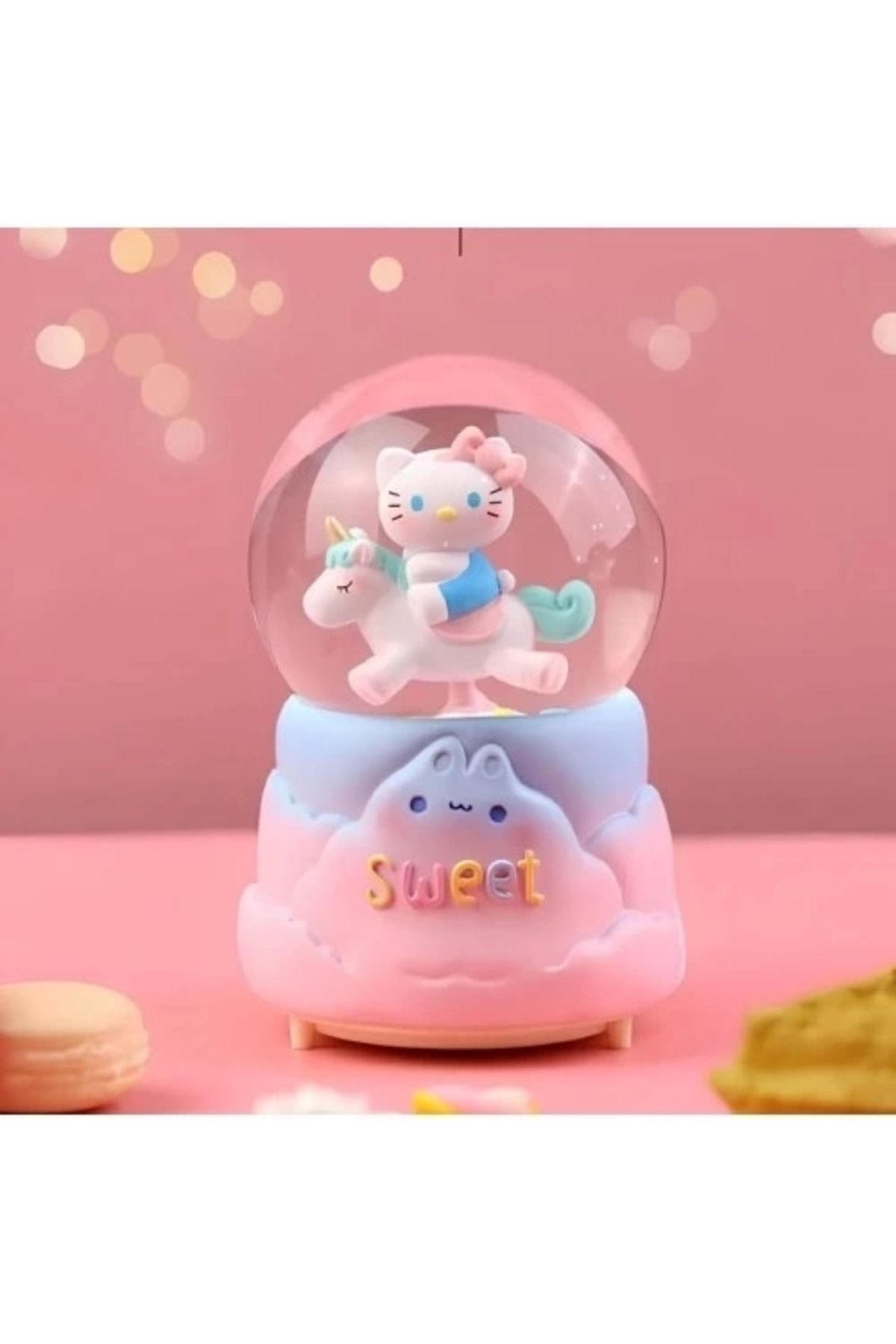 PRATİKOBA Hello Kitty Işıklı Müzikli Kar Küresi Orta Boy Model 3