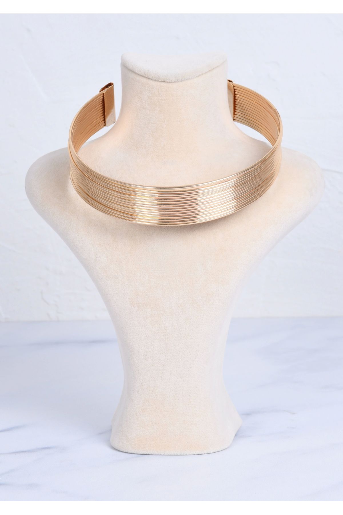 shiva accessorie Gold Kalın Çelik Kelepçe Kolye