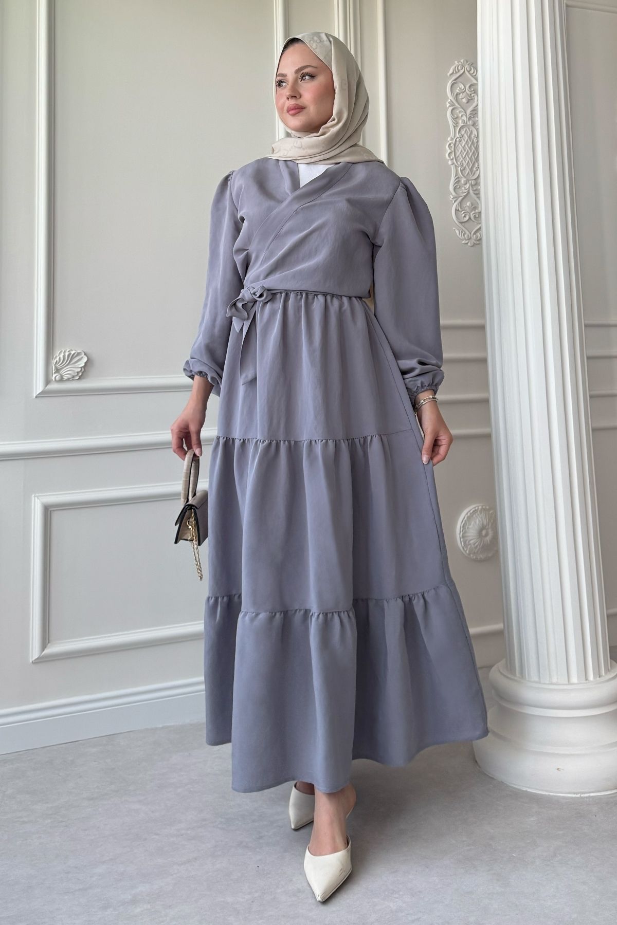 InStyle Modal Cupra Bolero Etekli Gri Takım